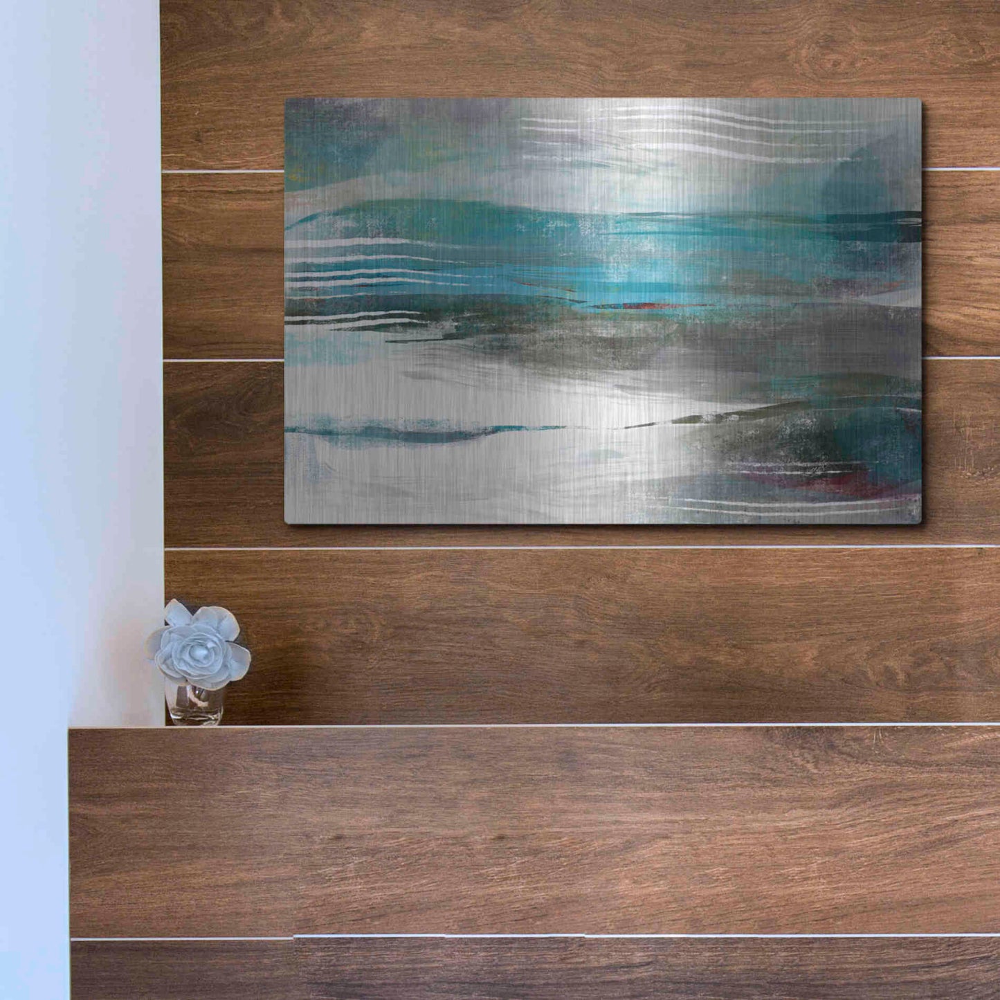 Luxe Metal Art 'Water Flow' by Delores Naskrent Metal Wall Art,16x12