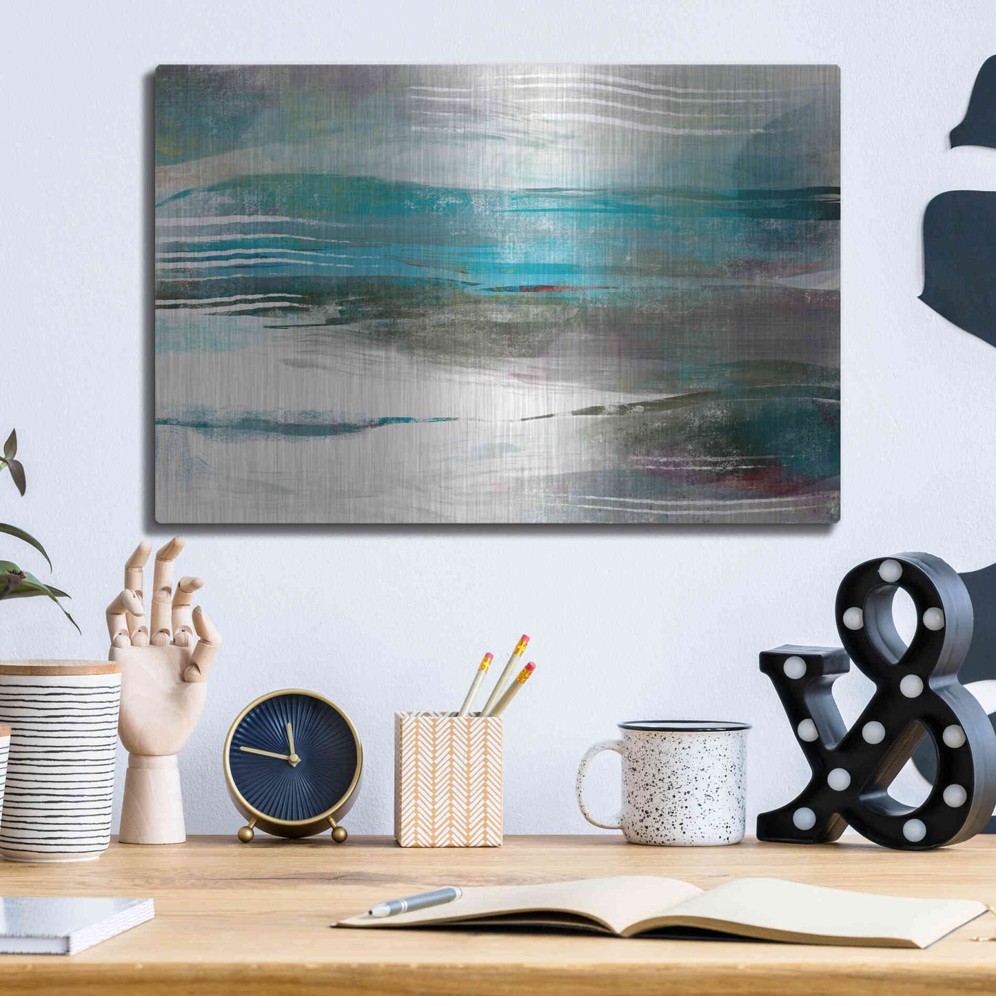 Luxe Metal Art 'Water Flow' by Delores Naskrent Metal Wall Art,16x12