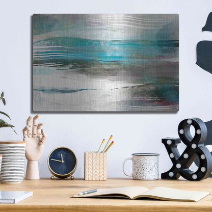 Luxe Metal Art 'Water Flow' by Delores Naskrent Metal Wall Art,16x12