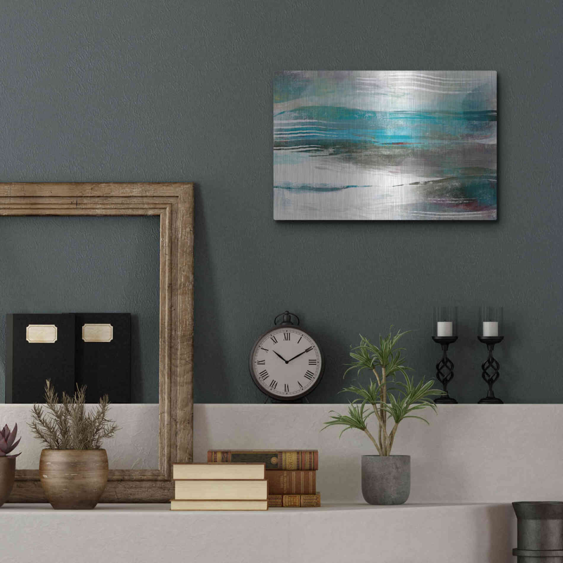 Luxe Metal Art 'Water Flow' by Delores Naskrent Metal Wall Art,16x12