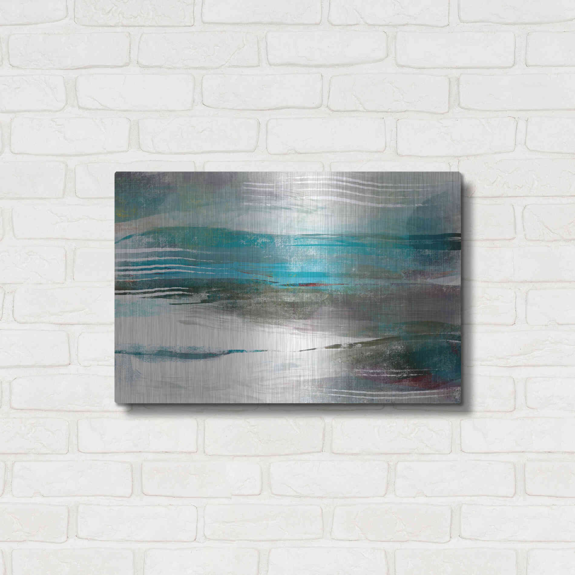 Luxe Metal Art 'Water Flow' by Delores Naskrent Metal Wall Art,24x16