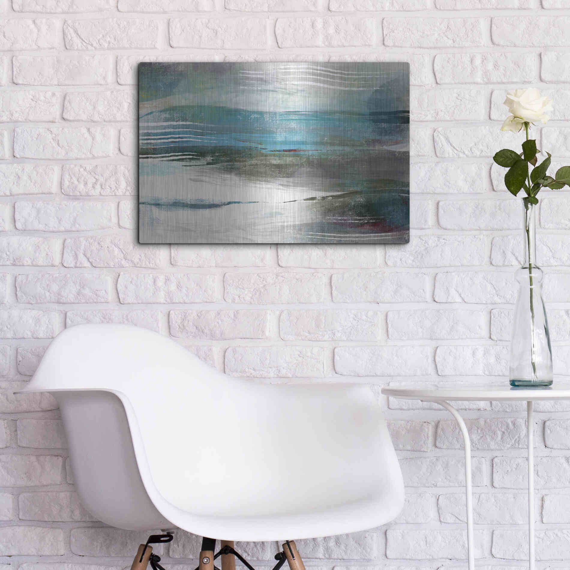 Luxe Metal Art 'Water Flow' by Delores Naskrent Metal Wall Art,24x16