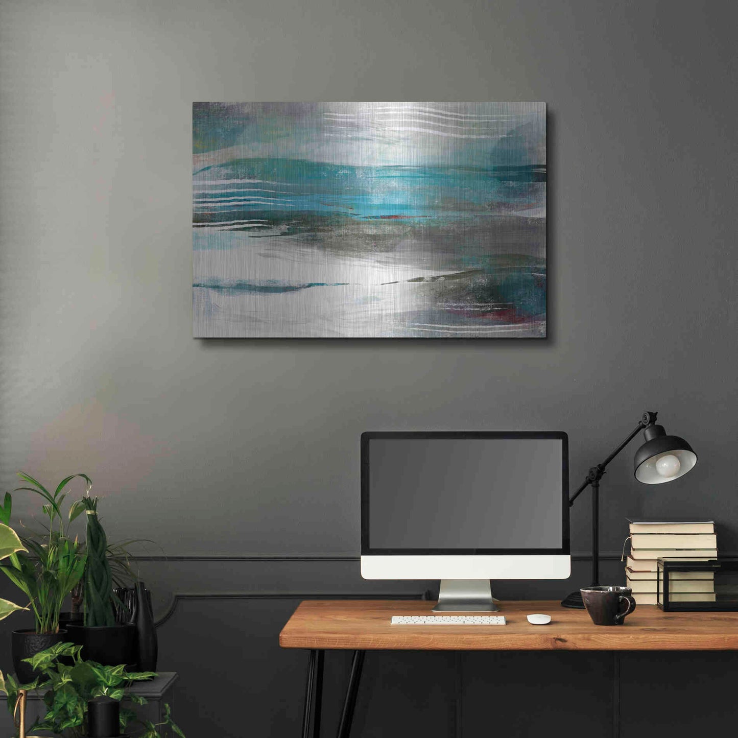 Luxe Metal Art 'Water Flow' by Delores Naskrent Metal Wall Art,36x24