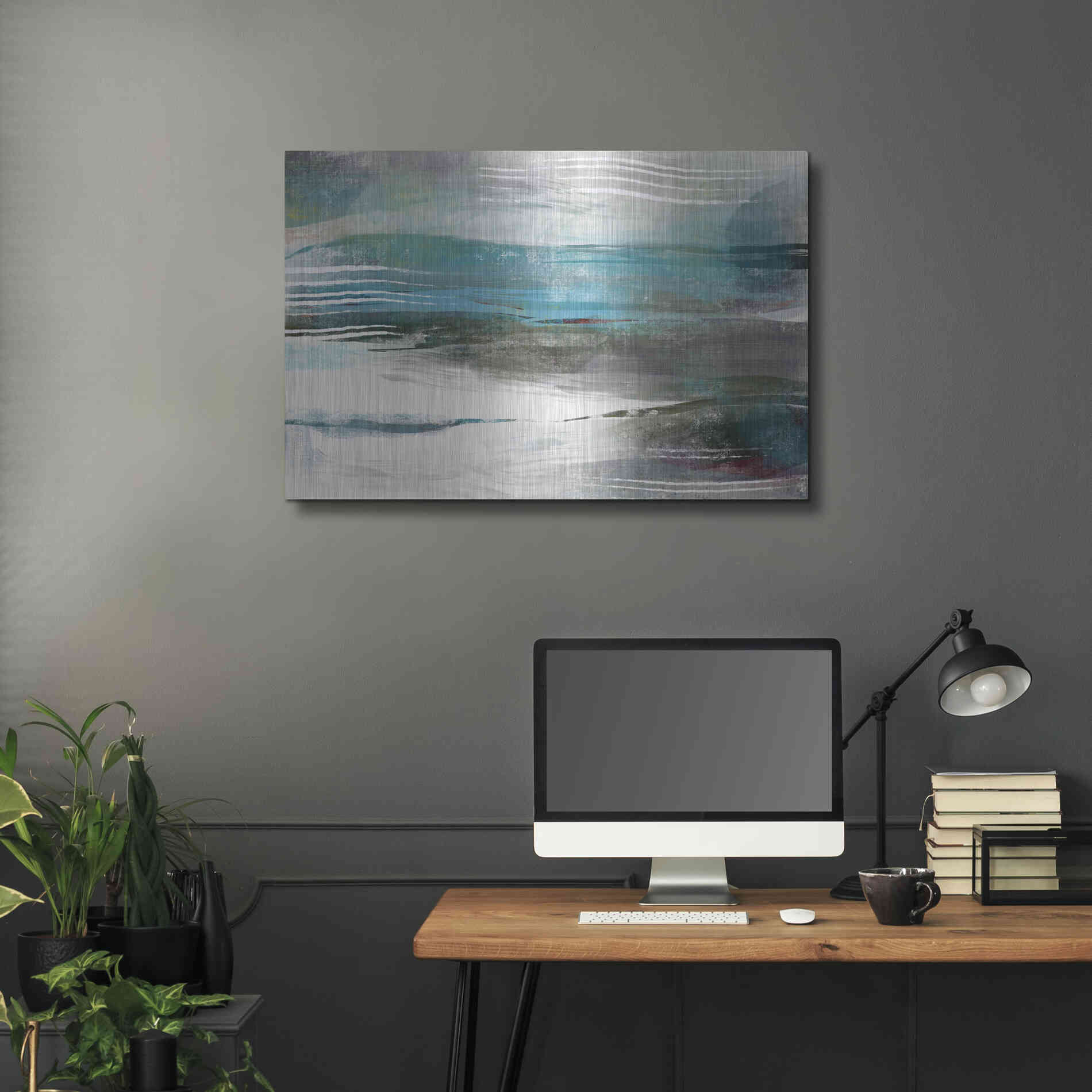 Luxe Metal Art 'Water Flow' by Delores Naskrent Metal Wall Art,36x24