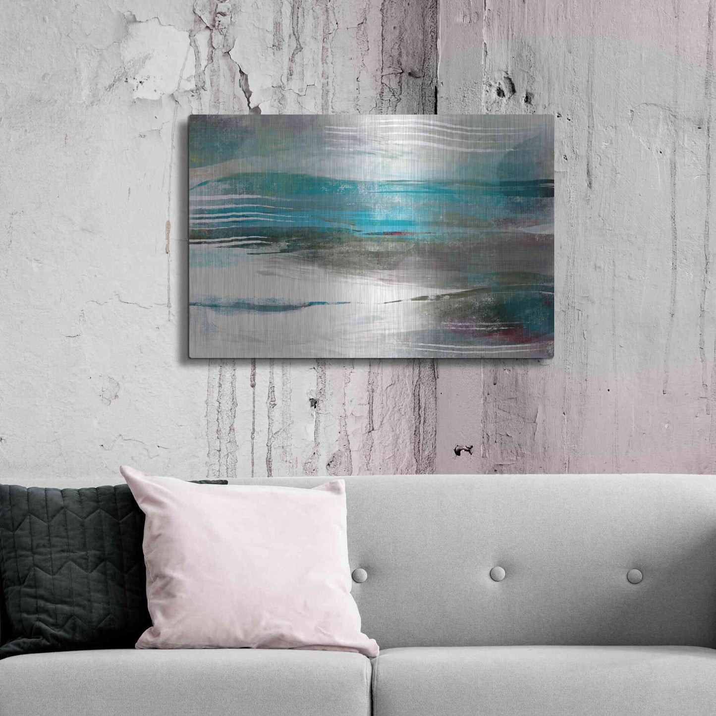 Luxe Metal Art 'Water Flow' by Delores Naskrent Metal Wall Art,36x24