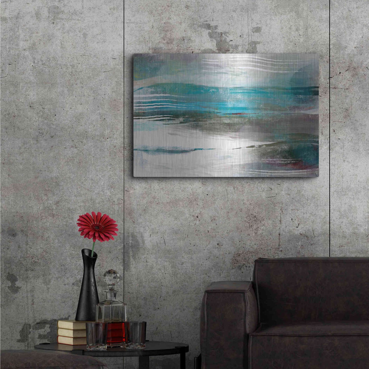 Luxe Metal Art 'Water Flow' by Delores Naskrent Metal Wall Art,36x24