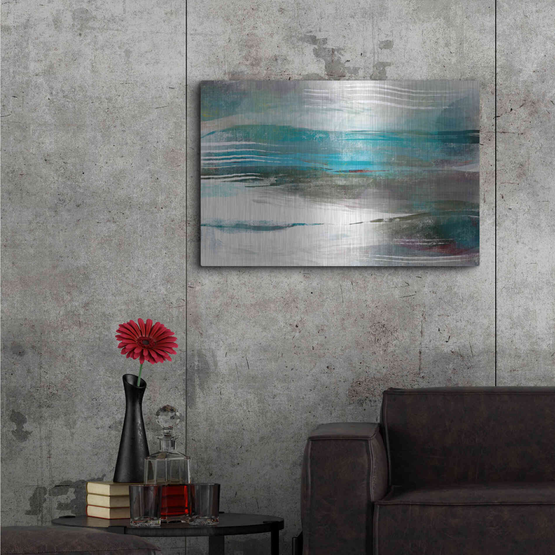 Luxe Metal Art 'Water Flow' by Delores Naskrent Metal Wall Art,36x24