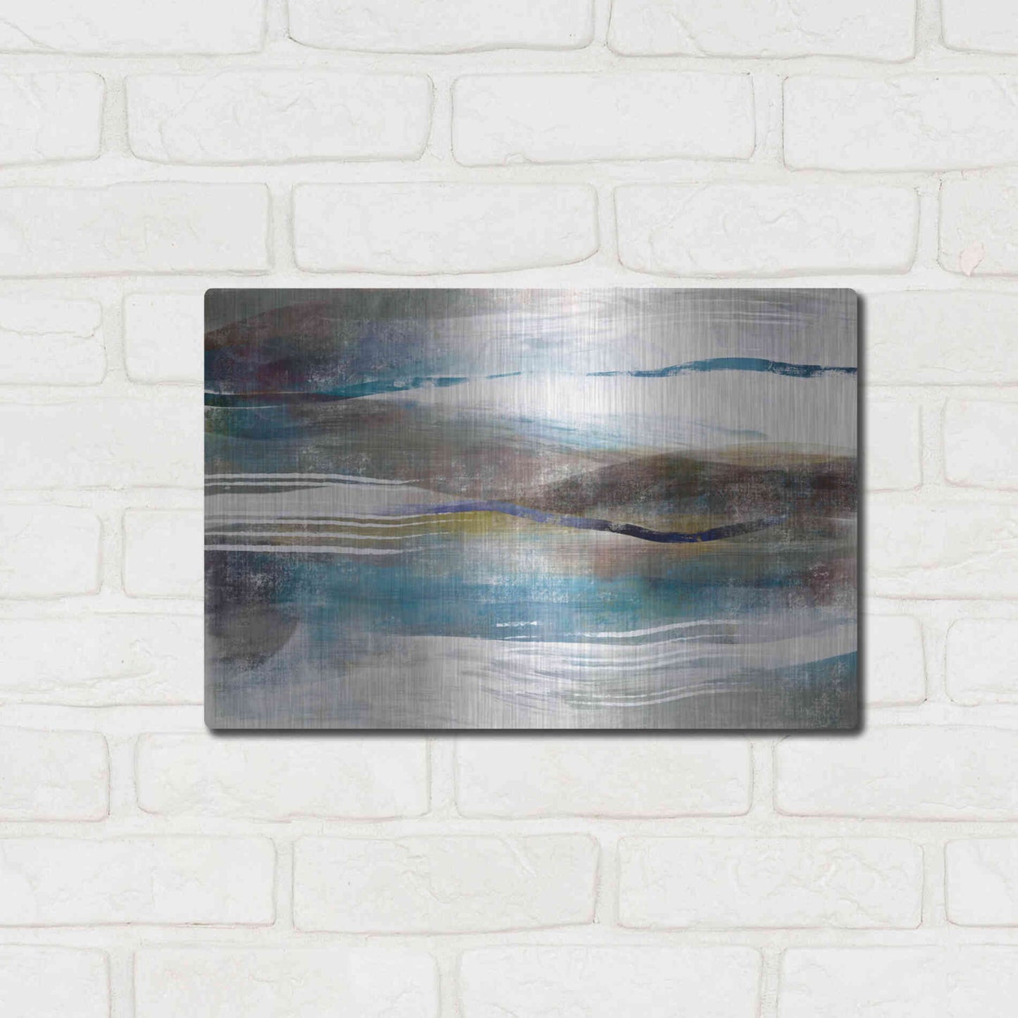 Luxe Metal Art 'Sea And Sand' by Delores Naskrent Metal Wall Art,16x12