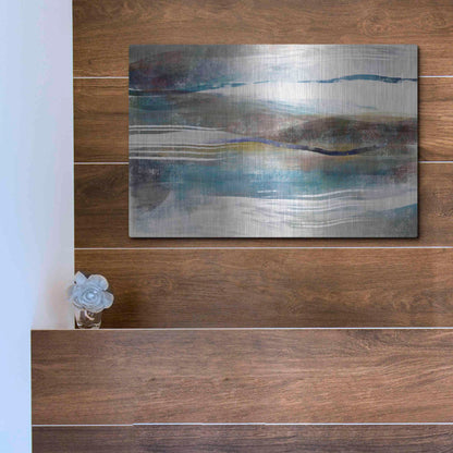 Luxe Metal Art 'Sea And Sand' by Delores Naskrent Metal Wall Art,16x12