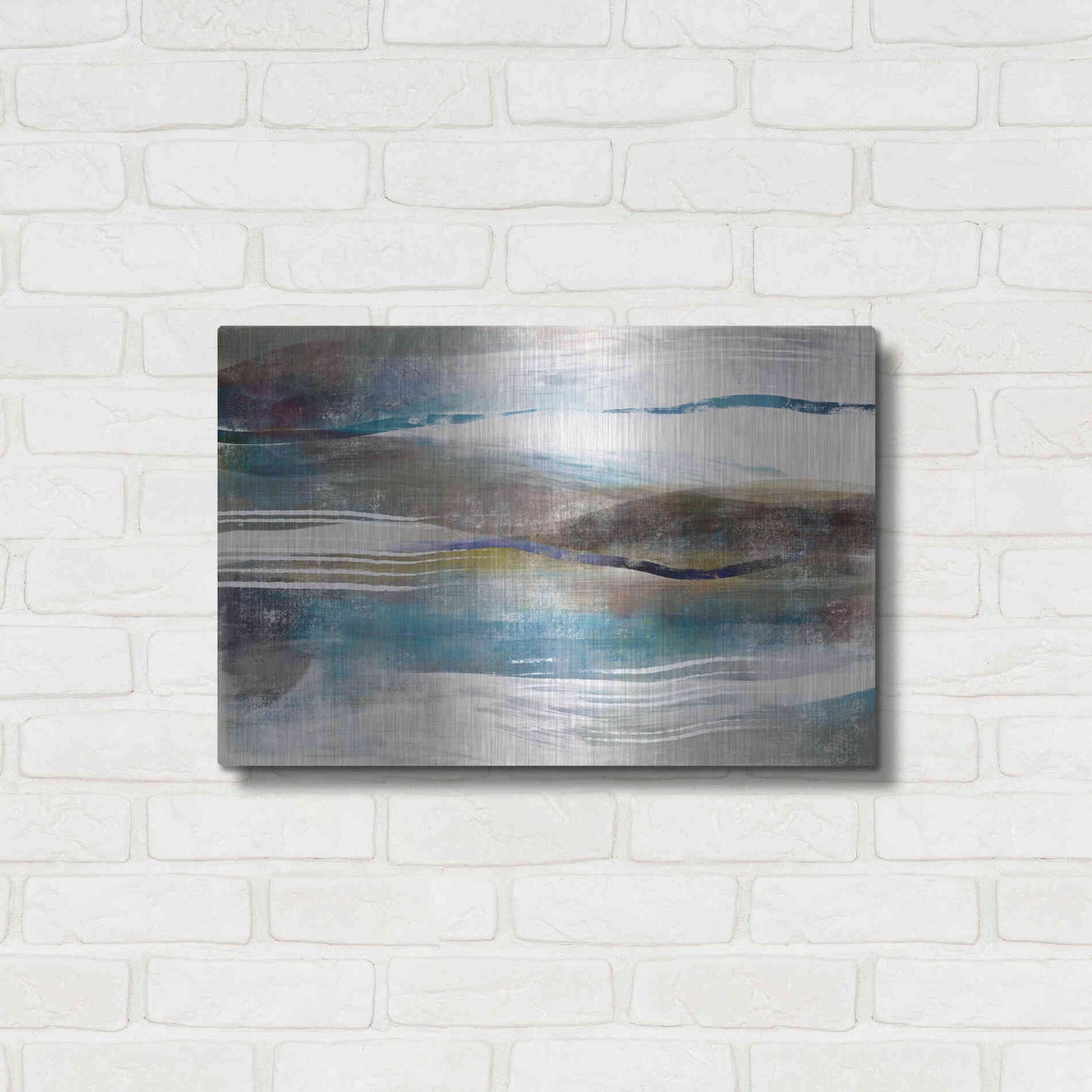 Luxe Metal Art 'Sea And Sand' by Delores Naskrent Metal Wall Art,24x16