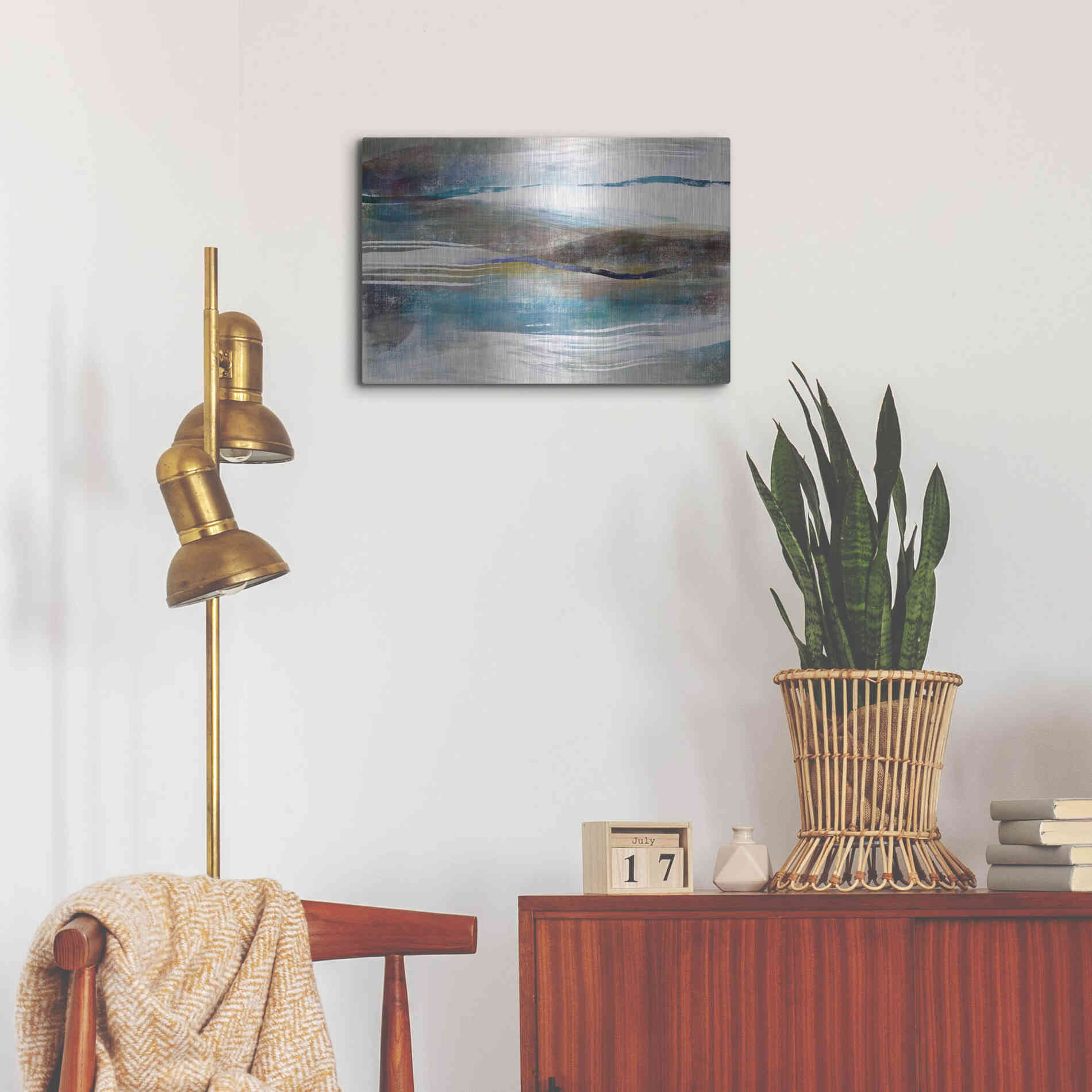 Luxe Metal Art 'Sea And Sand' by Delores Naskrent Metal Wall Art,24x16