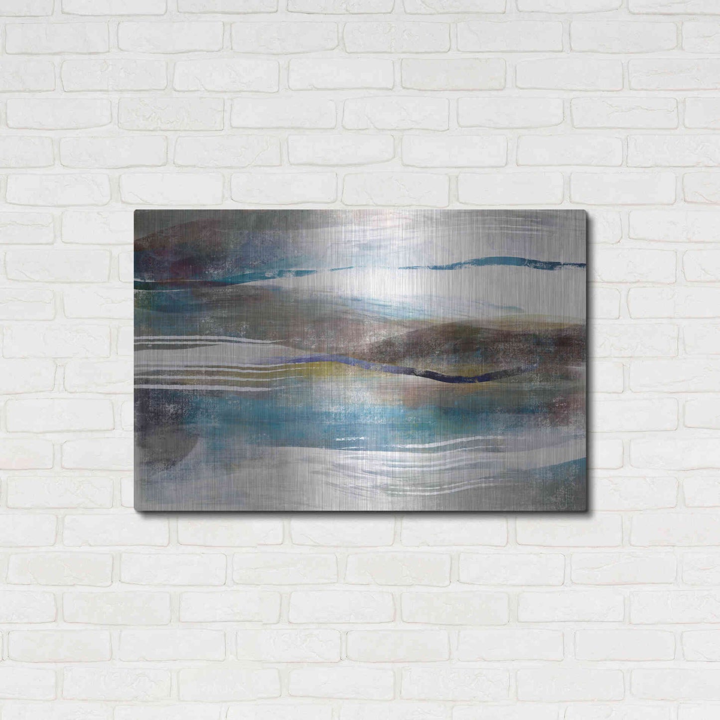 Luxe Metal Art 'Sea And Sand' by Delores Naskrent Metal Wall Art,36x24