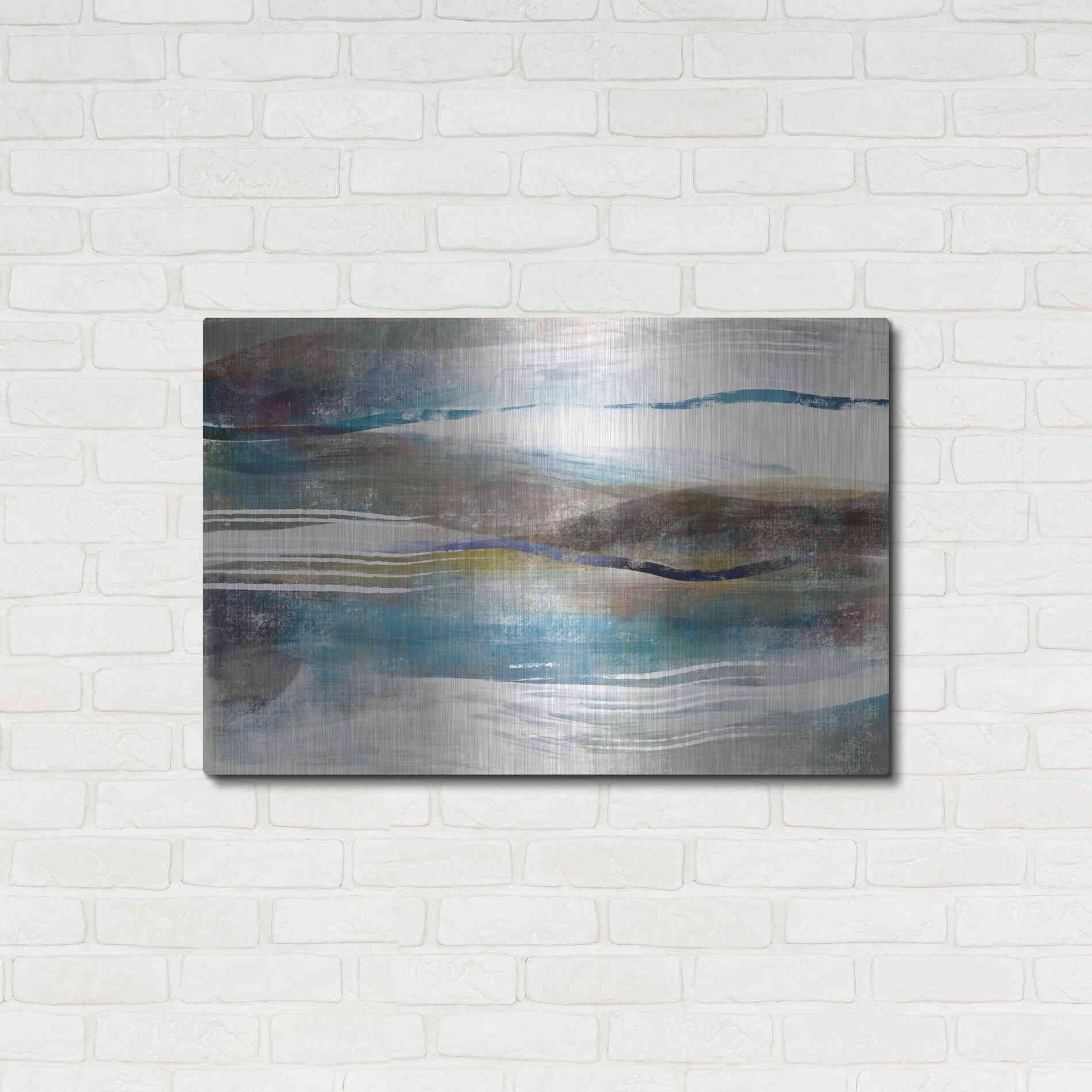 Luxe Metal Art 'Sea And Sand' by Delores Naskrent Metal Wall Art,36x24