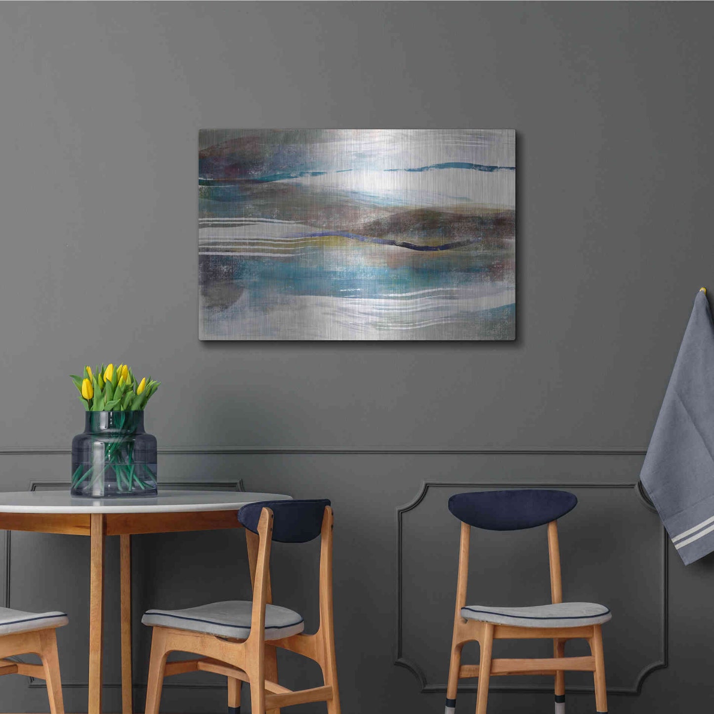 Luxe Metal Art 'Sea And Sand' by Delores Naskrent Metal Wall Art,36x24