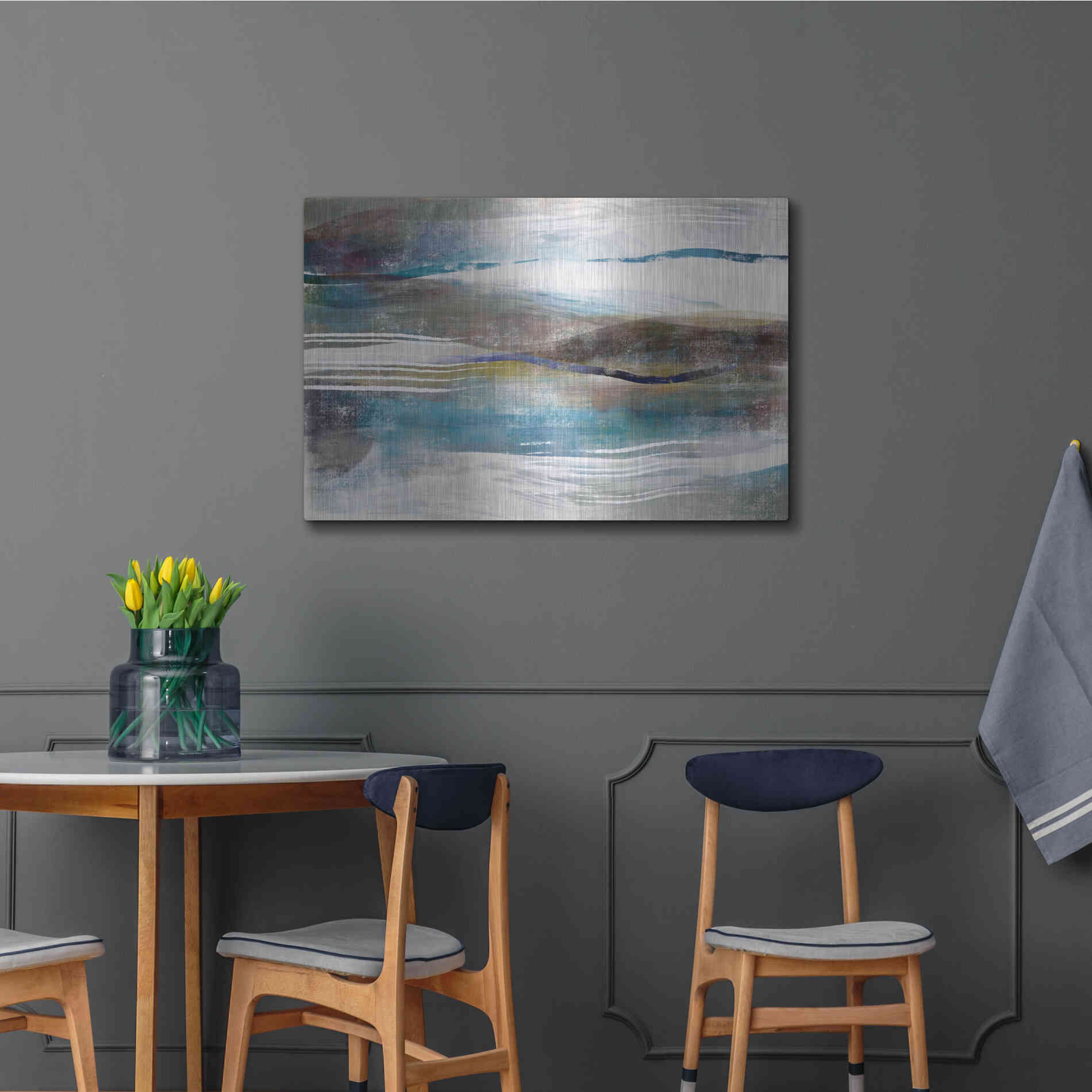 Luxe Metal Art 'Sea And Sand' by Delores Naskrent Metal Wall Art,36x24