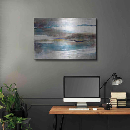 Luxe Metal Art 'Sea And Sand' by Delores Naskrent Metal Wall Art,36x24