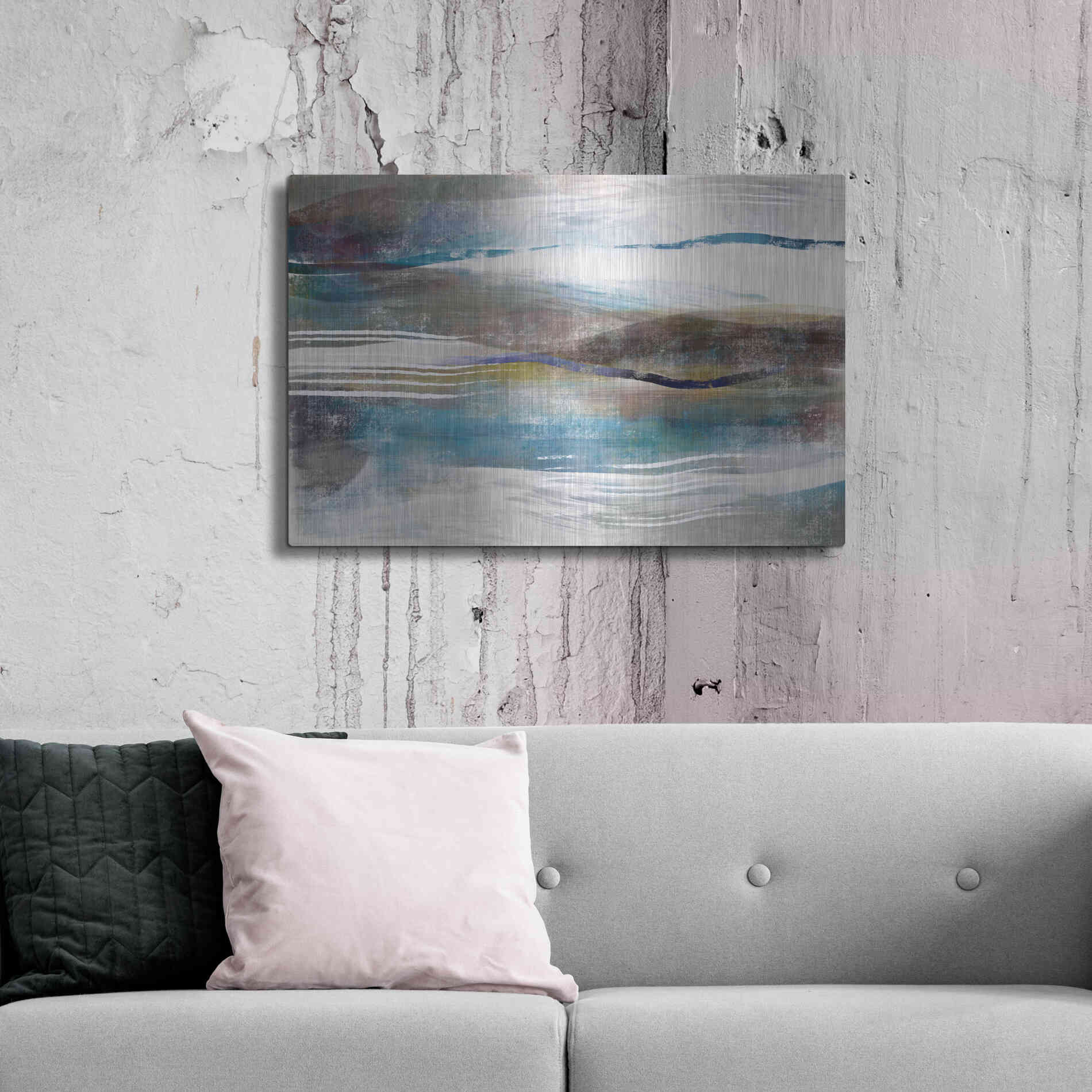 Luxe Metal Art 'Sea And Sand' by Delores Naskrent Metal Wall Art,36x24