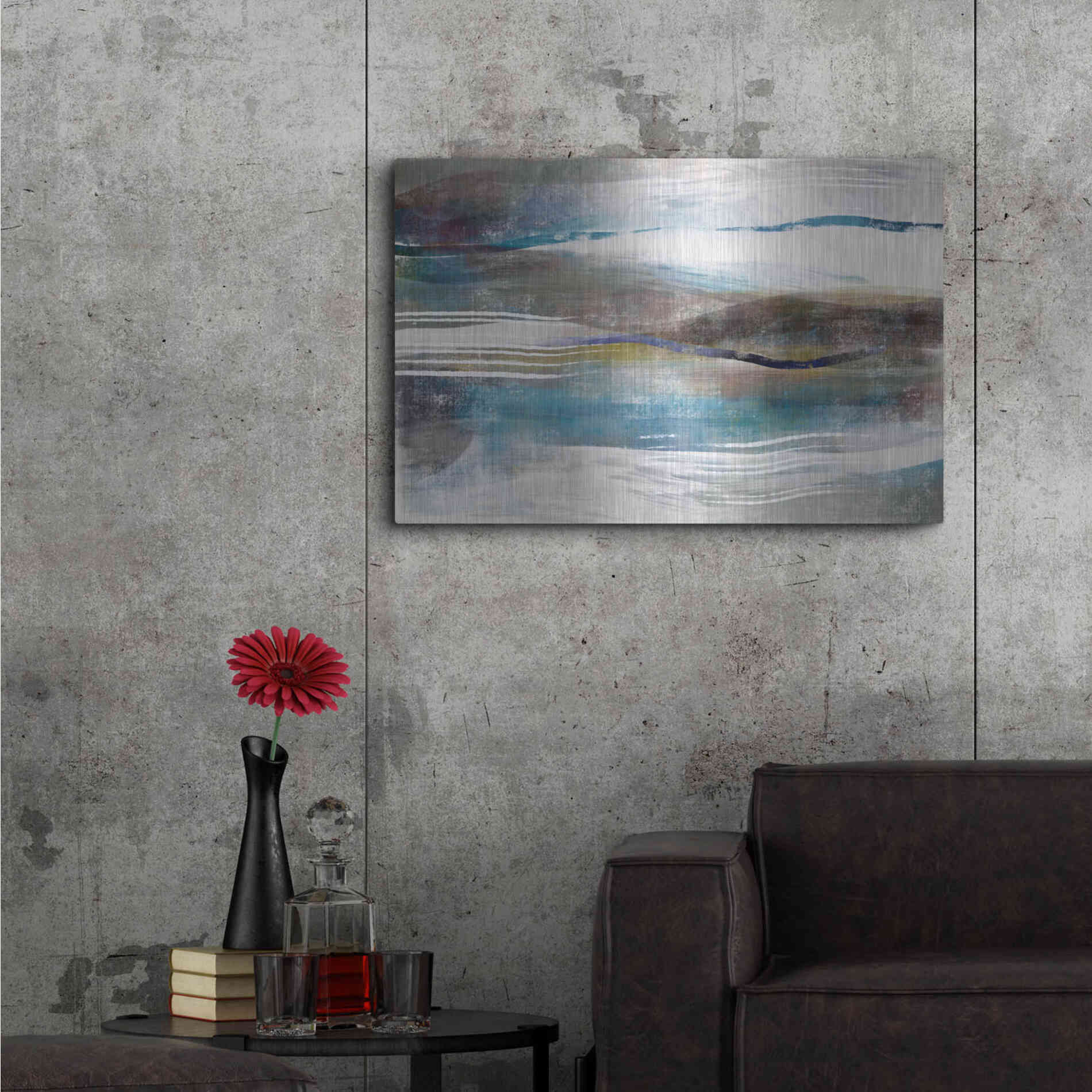 Luxe Metal Art 'Sea And Sand' by Delores Naskrent Metal Wall Art,36x24