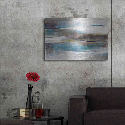 Luxe Metal Art 'Sea And Sand' by Delores Naskrent Metal Wall Art,36x24