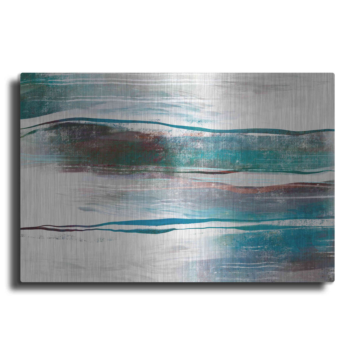 Luxe Metal Art 'Lapping Waves' by Delores Naskrent Metal Wall Art