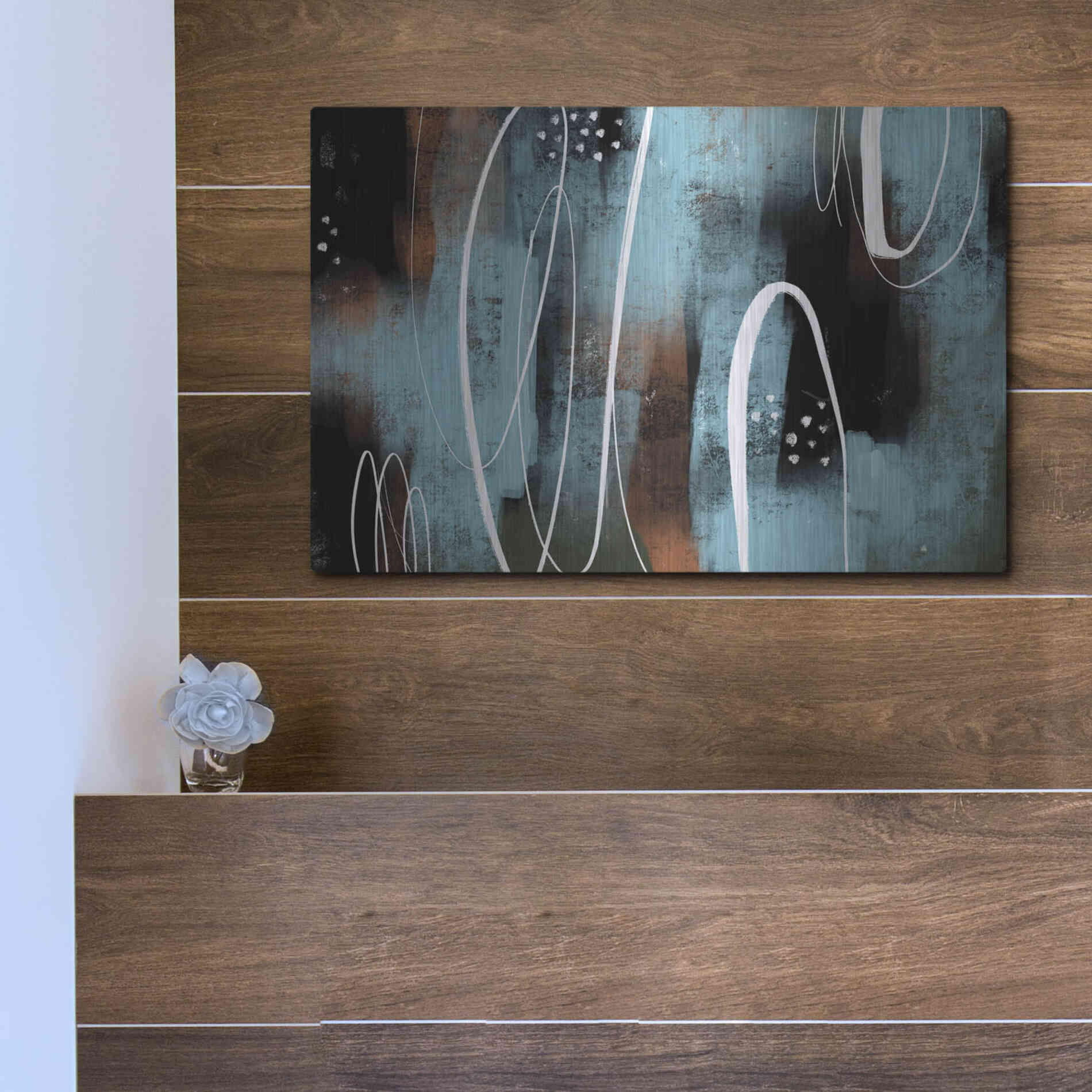 Luxe Metal Art 'Aged Iron' by Delores Naskrent Metal Wall Art,16x12