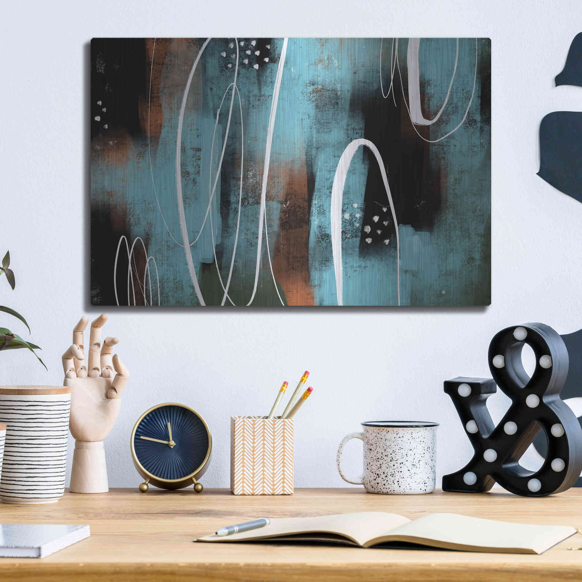 Luxe Metal Art 'Aged Iron' by Delores Naskrent Metal Wall Art,16x12