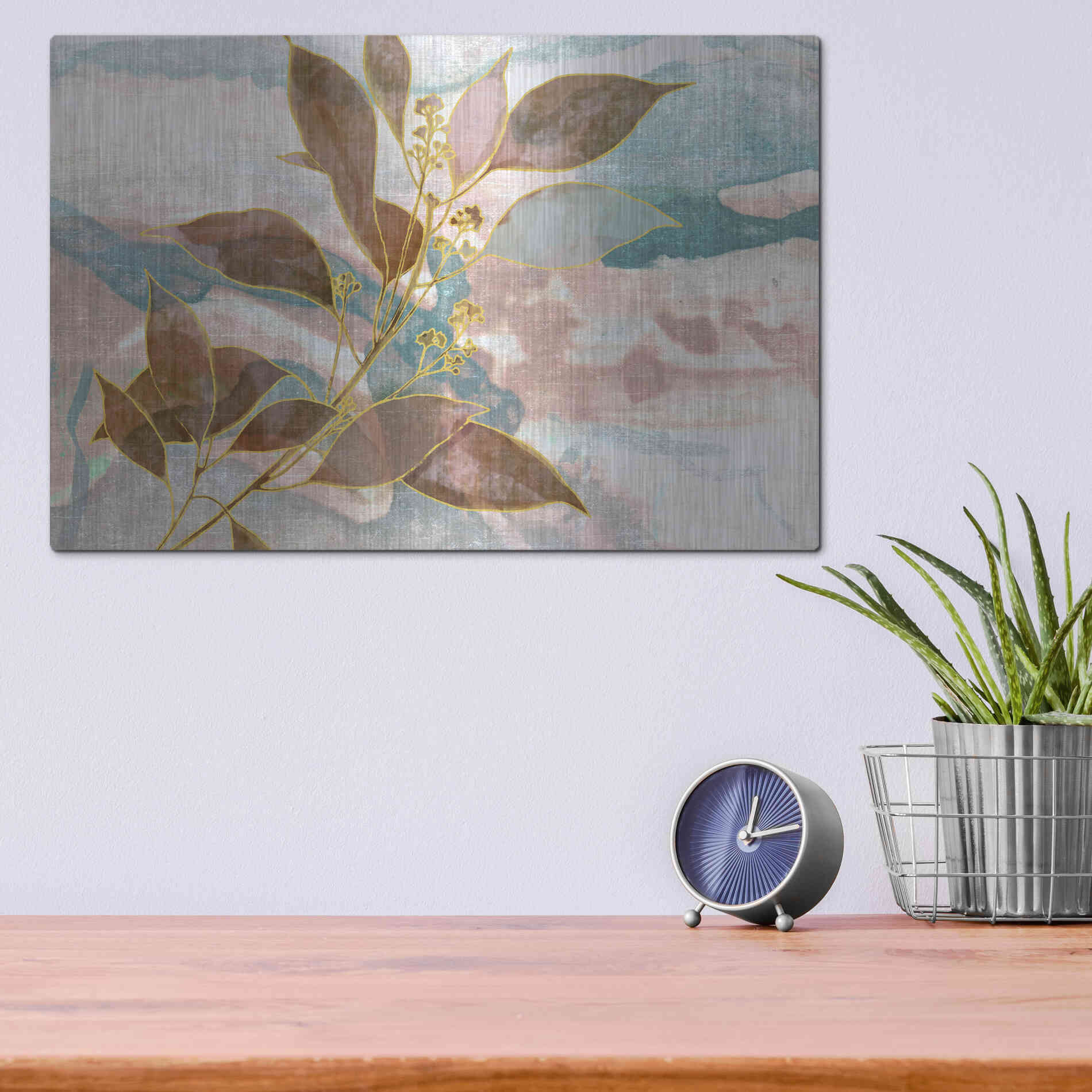 Luxe Metal Art 'Soft Breath' by Delores Naskrent Metal Wall Art,16x12