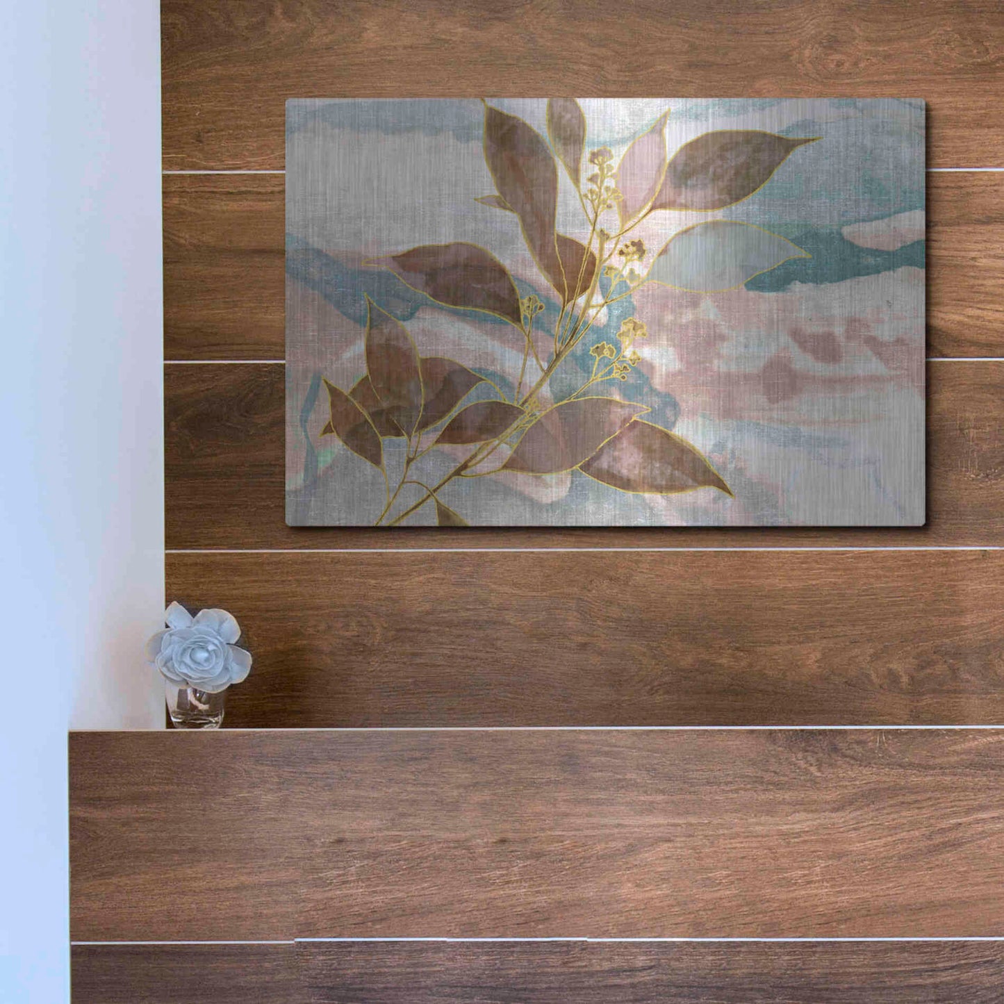 Luxe Metal Art 'Soft Breath' by Delores Naskrent Metal Wall Art,16x12
