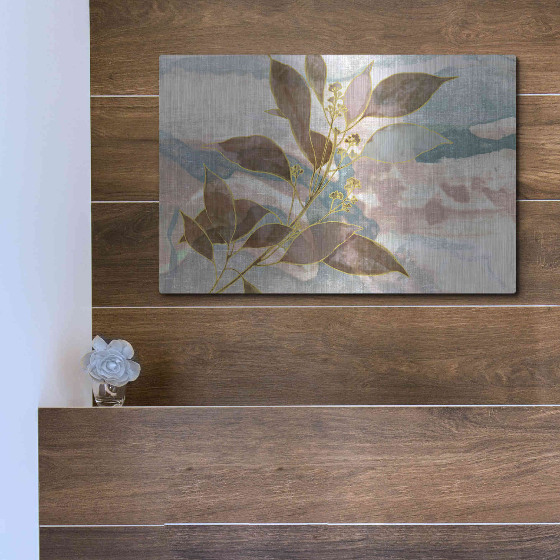 Luxe Metal Art 'Soft Breath' by Delores Naskrent Metal Wall Art,16x12