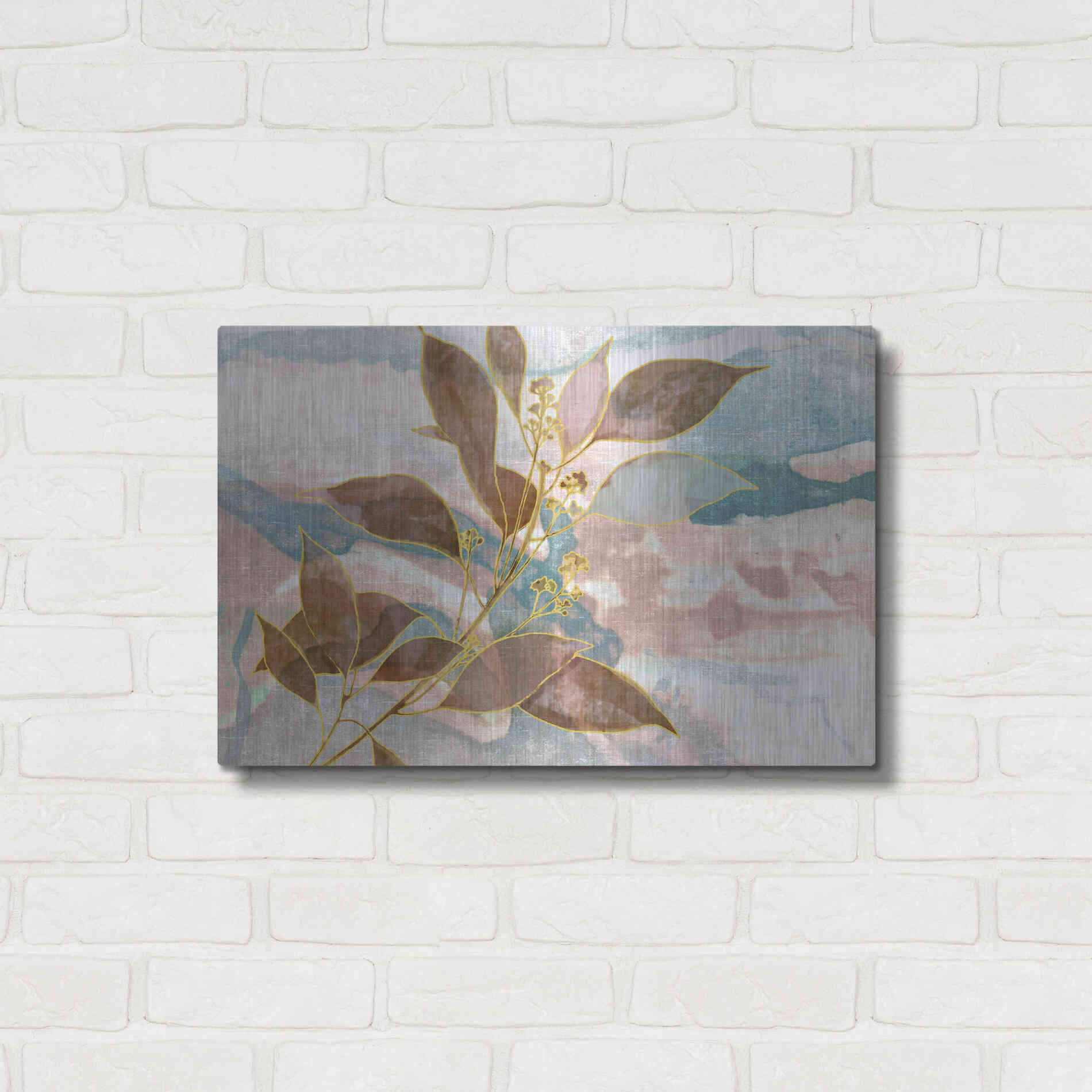 Luxe Metal Art 'Soft Breath' by Delores Naskrent Metal Wall Art,24x16