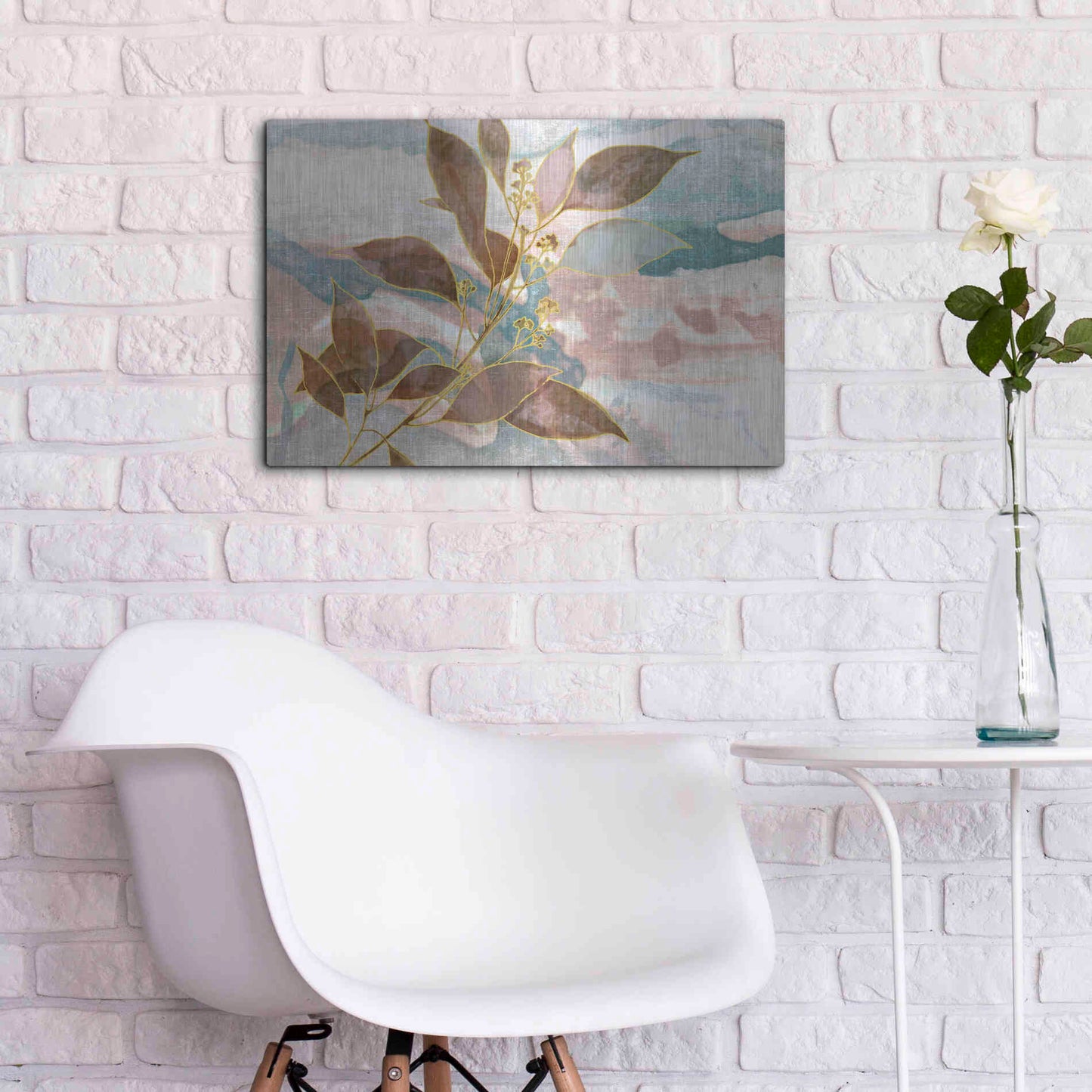 Luxe Metal Art 'Soft Breath' by Delores Naskrent Metal Wall Art,24x16