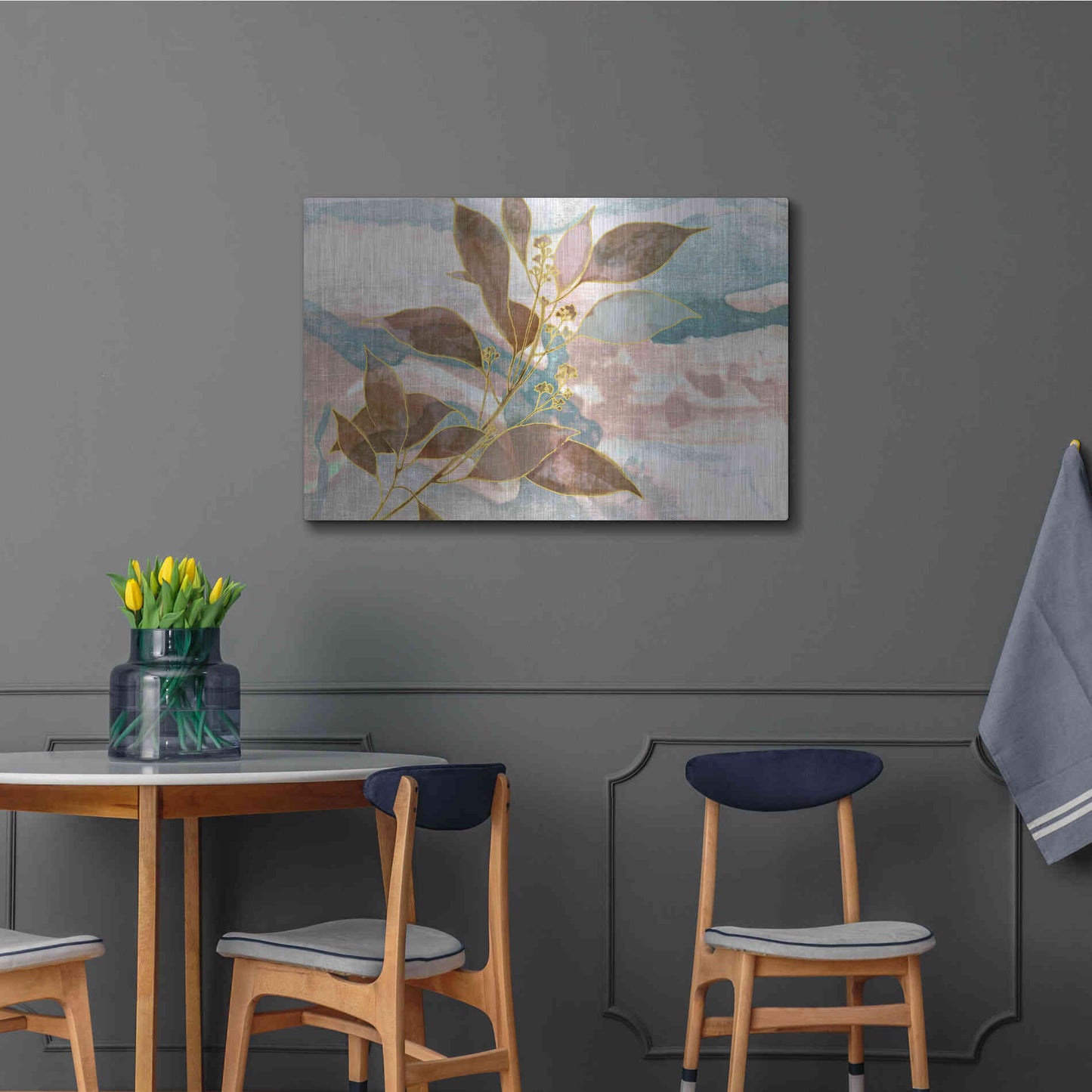 Luxe Metal Art 'Soft Breath' by Delores Naskrent Metal Wall Art,36x24