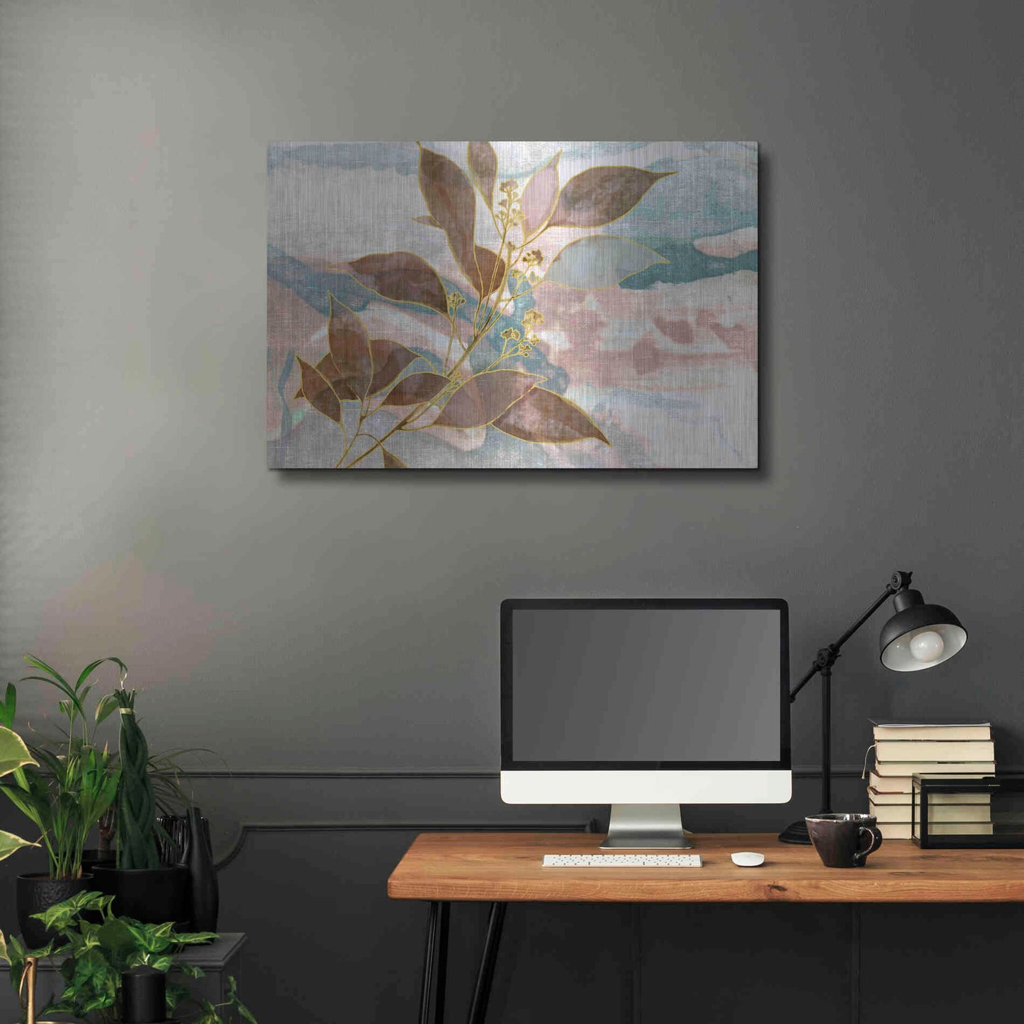 Luxe Metal Art 'Soft Breath' by Delores Naskrent Metal Wall Art,36x24