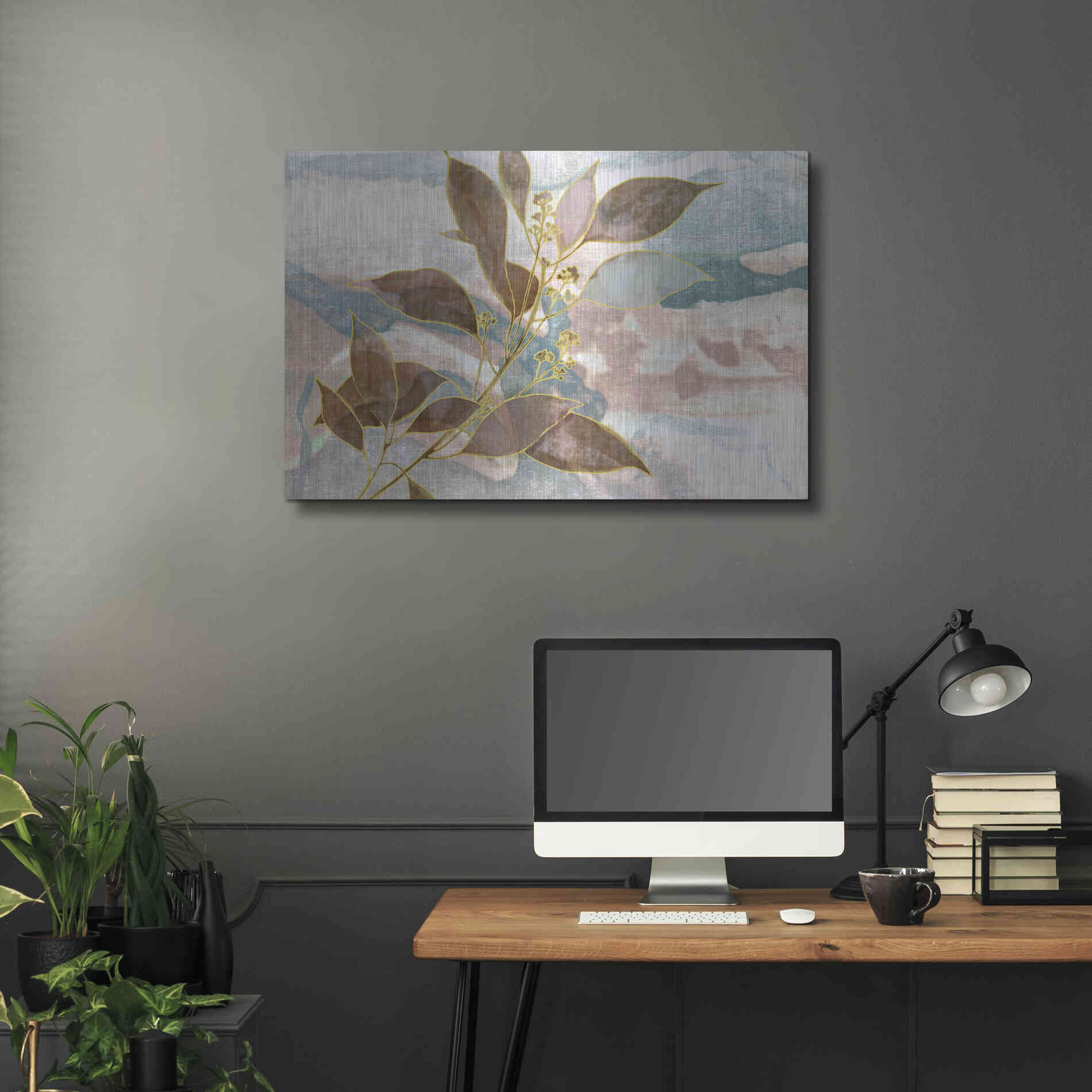 Luxe Metal Art 'Soft Breath' by Delores Naskrent Metal Wall Art,36x24