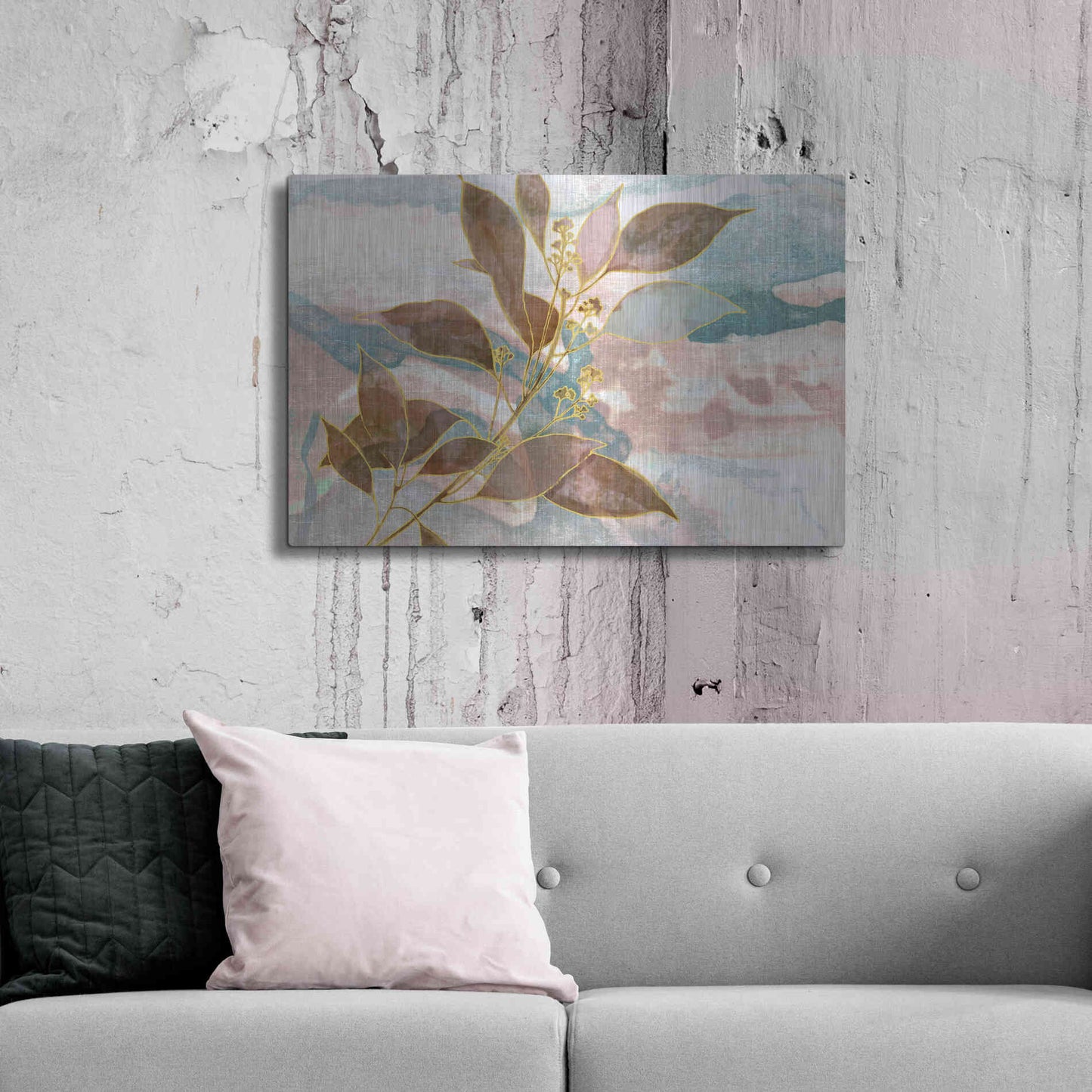 Luxe Metal Art 'Soft Breath' by Delores Naskrent Metal Wall Art,36x24