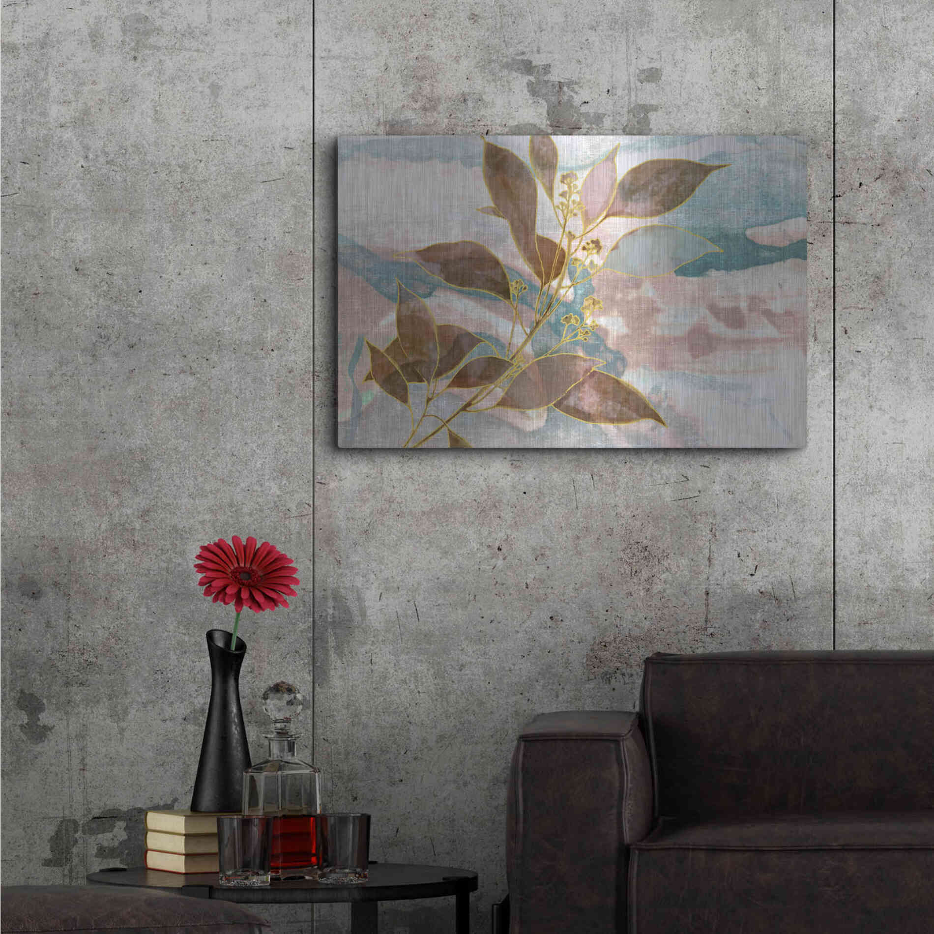 Luxe Metal Art 'Soft Breath' by Delores Naskrent Metal Wall Art,36x24