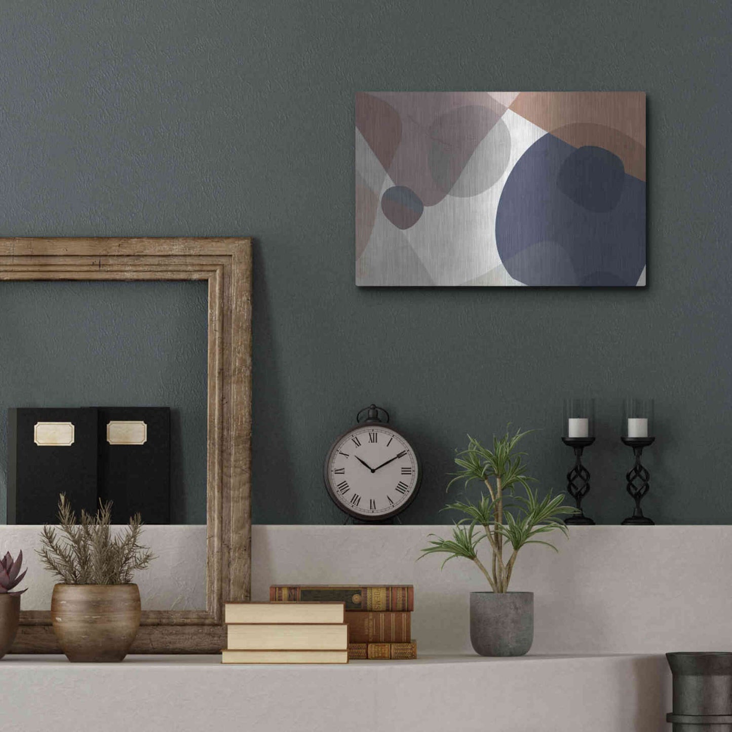 Luxe Metal Art 'Course Mortar' by Delores Naskrent Metal Wall Art,16x12