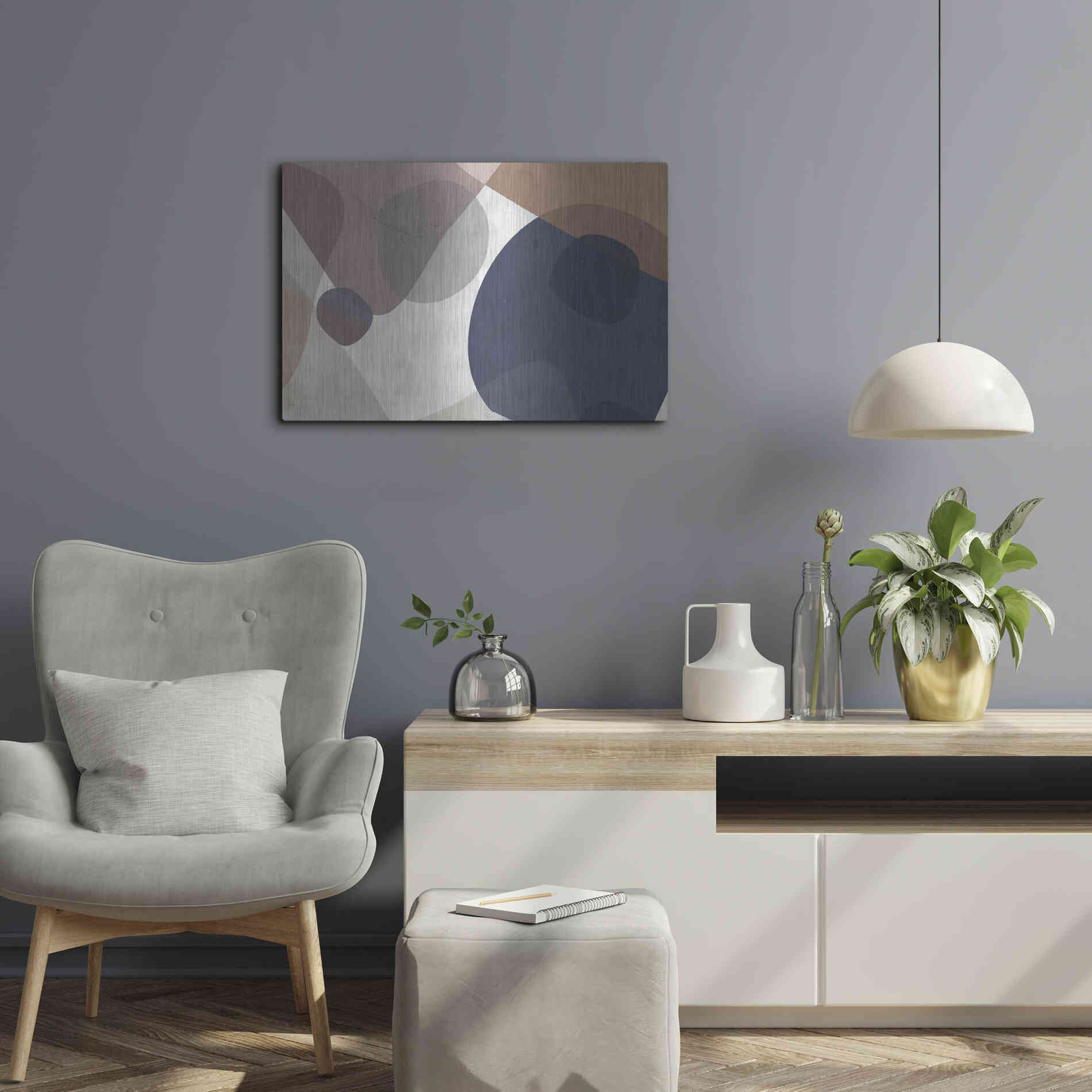 Luxe Metal Art 'Course Mortar' by Delores Naskrent Metal Wall Art,24x16