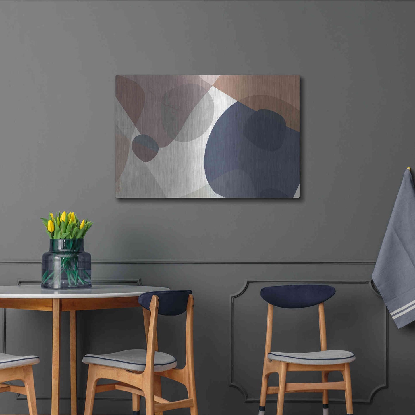 Luxe Metal Art 'Course Mortar' by Delores Naskrent Metal Wall Art,36x24