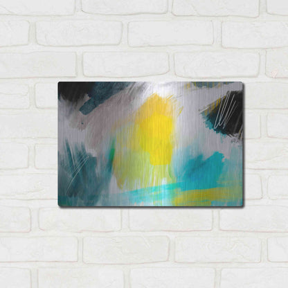 Luxe Metal Art 'Glowing Sky' by Delores Naskrent Metal Wall Art,16x12