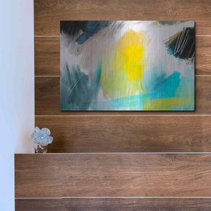 Luxe Metal Art 'Glowing Sky' by Delores Naskrent Metal Wall Art,16x12