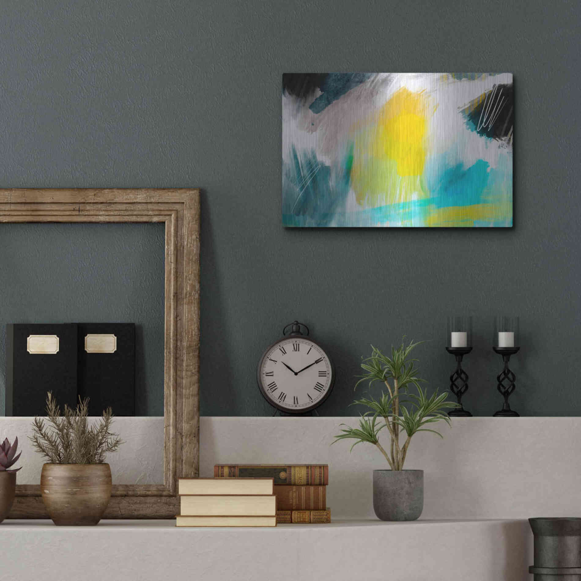 Luxe Metal Art 'Glowing Sky' by Delores Naskrent Metal Wall Art,16x12