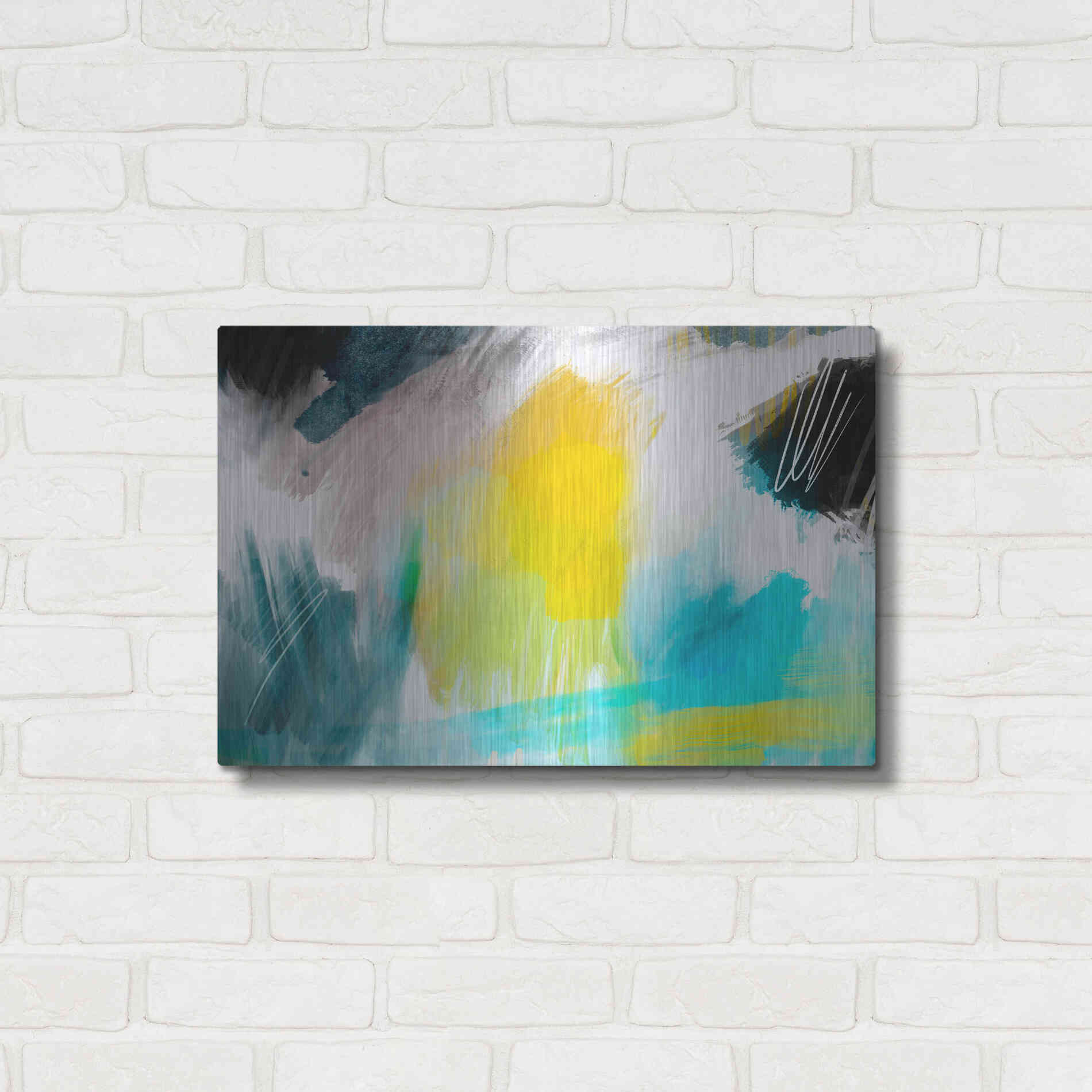 Luxe Metal Art 'Glowing Sky' by Delores Naskrent Metal Wall Art,24x16