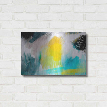 Luxe Metal Art 'Glowing Sky' by Delores Naskrent Metal Wall Art,24x16