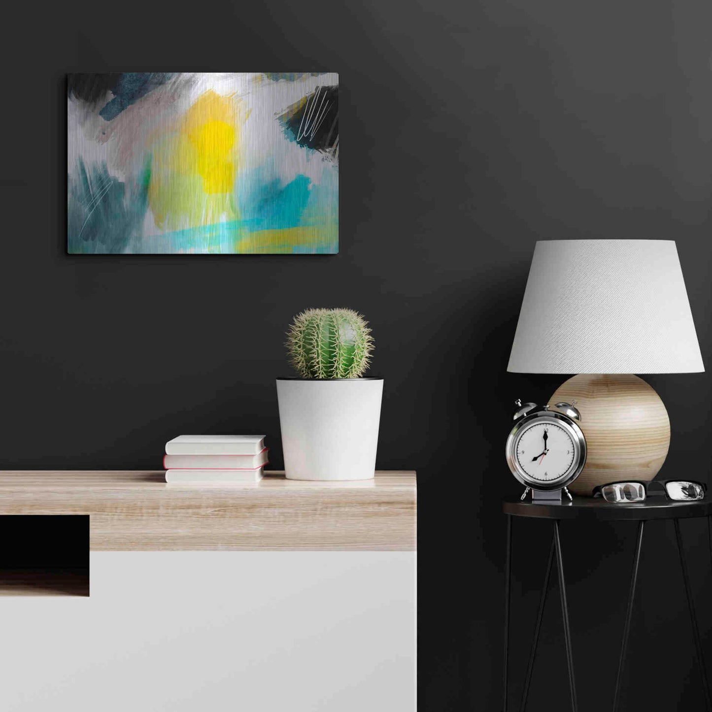 Luxe Metal Art 'Glowing Sky' by Delores Naskrent Metal Wall Art,24x16