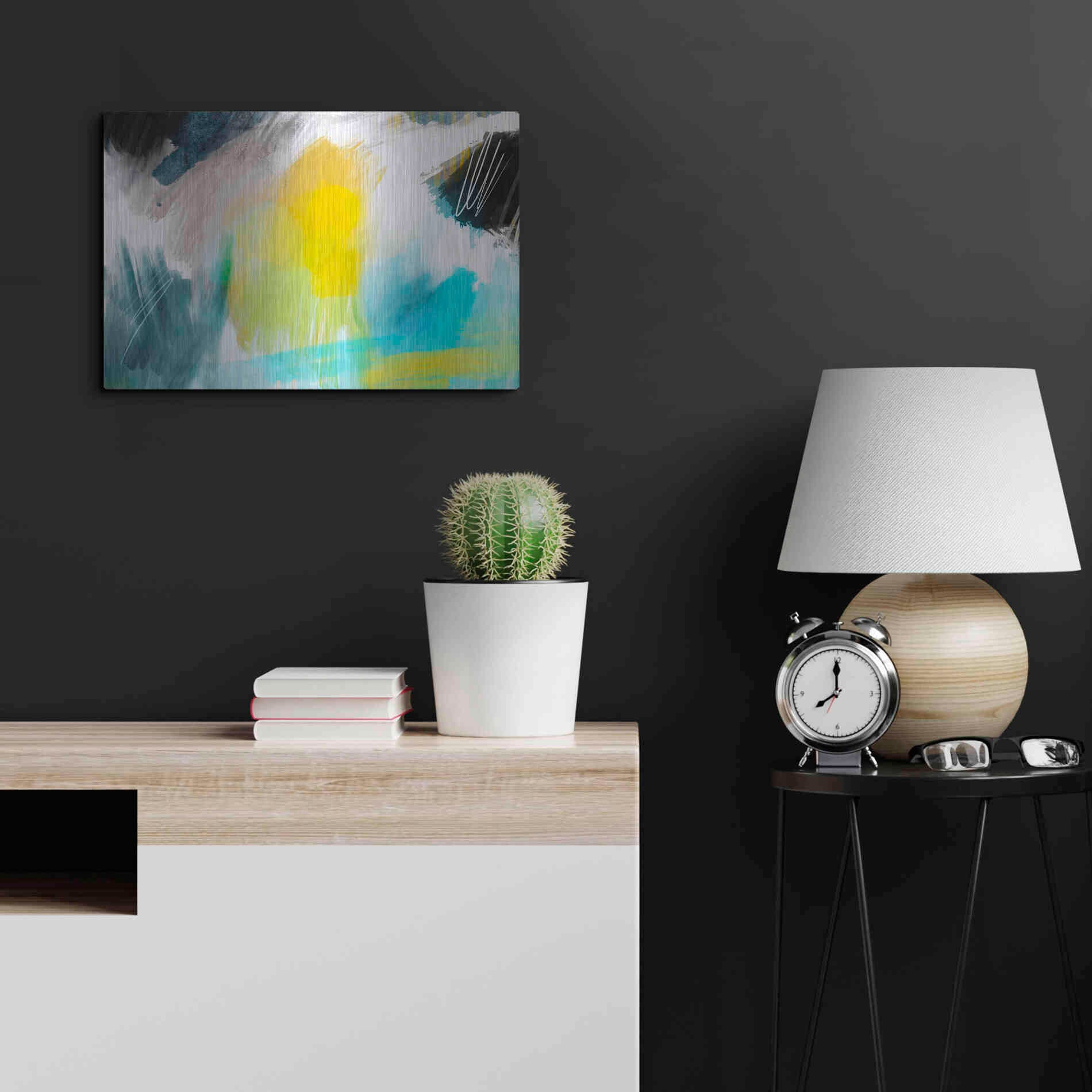 Luxe Metal Art 'Glowing Sky' by Delores Naskrent Metal Wall Art,24x16