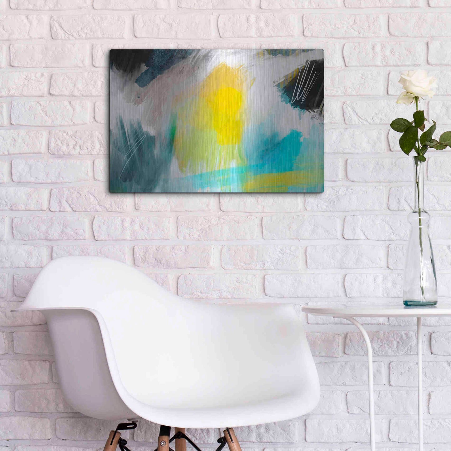 Luxe Metal Art 'Glowing Sky' by Delores Naskrent Metal Wall Art,24x16