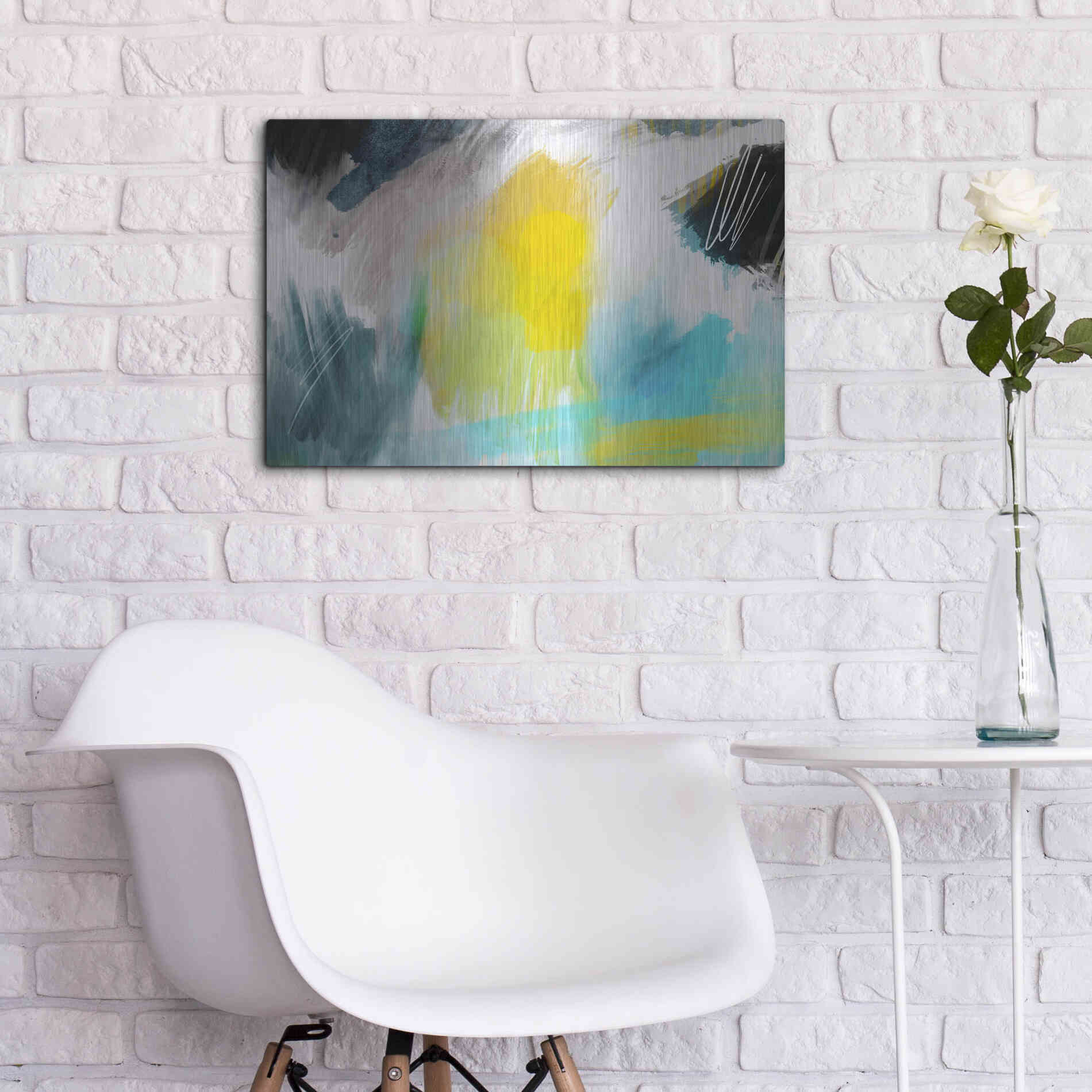 Luxe Metal Art 'Glowing Sky' by Delores Naskrent Metal Wall Art,24x16