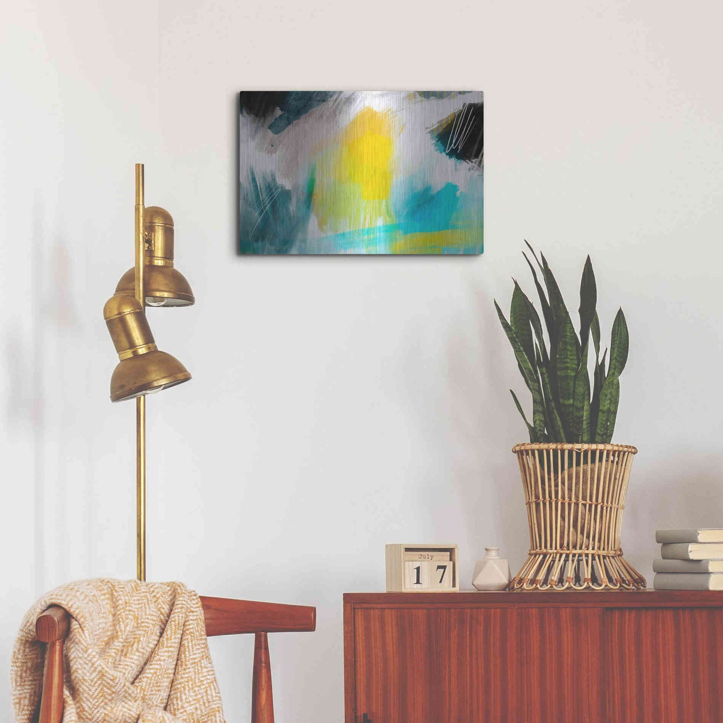 Luxe Metal Art 'Glowing Sky' by Delores Naskrent Metal Wall Art,24x16