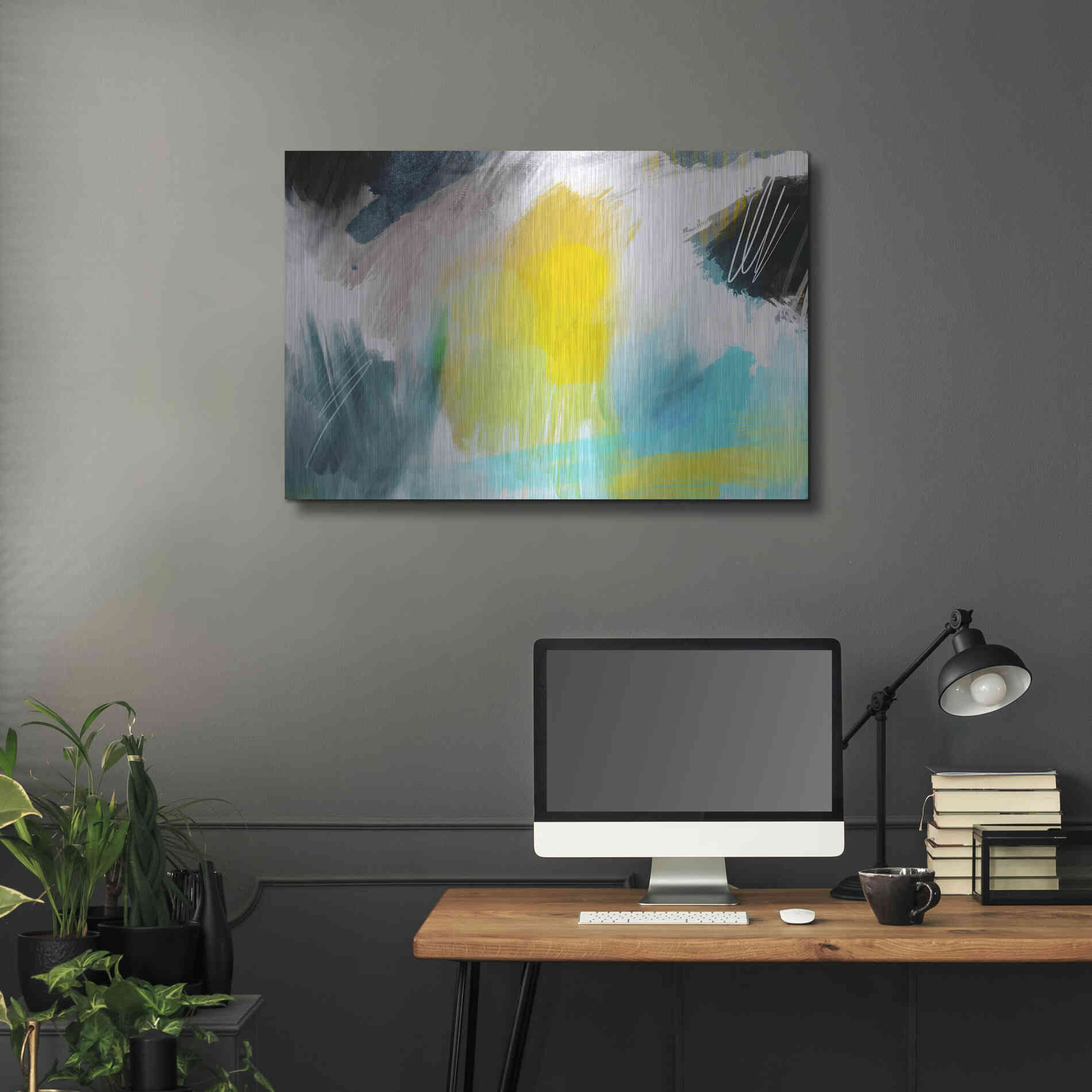 Luxe Metal Art 'Glowing Sky' by Delores Naskrent Metal Wall Art,36x24